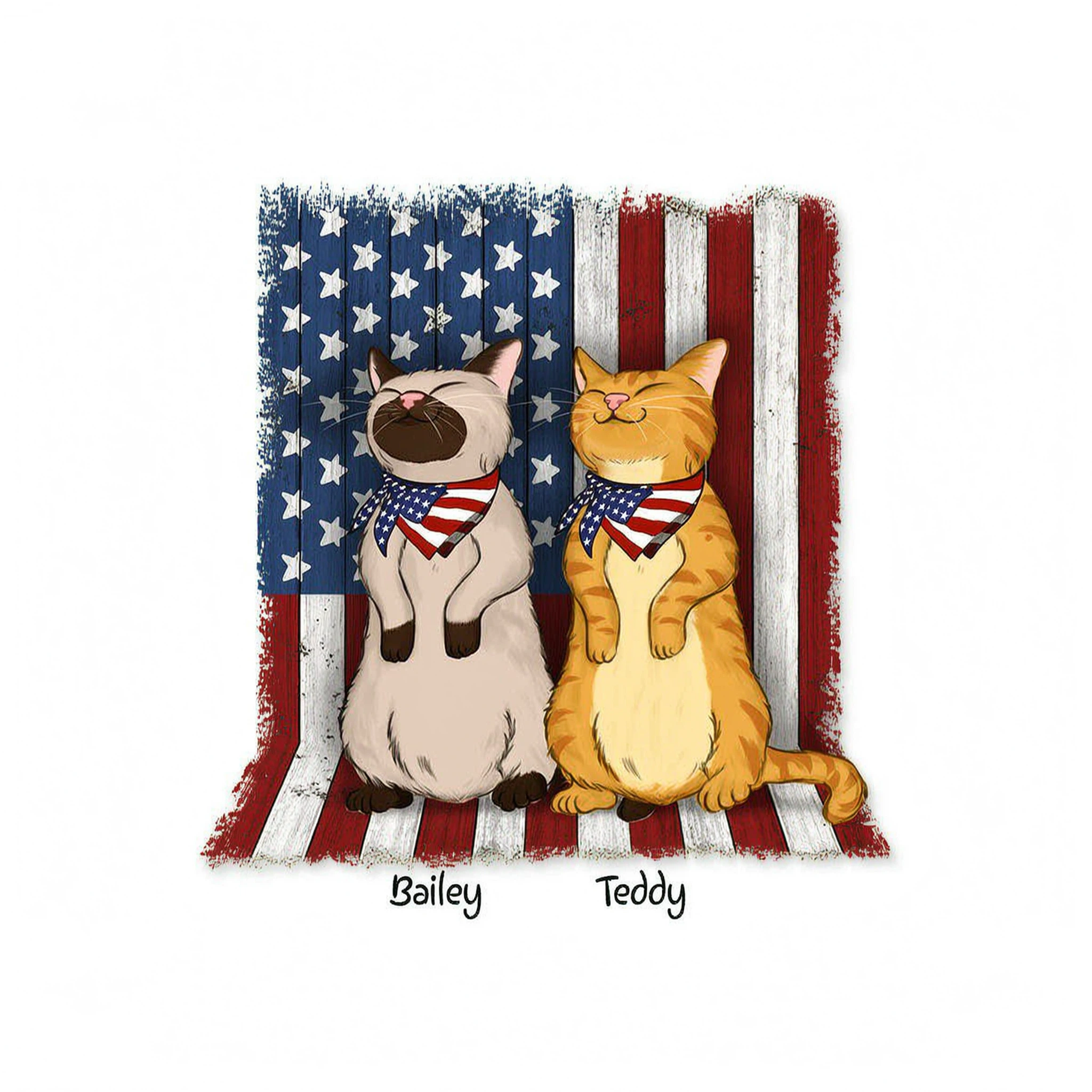 Nation Flag Standing Cat 4th Of July Independence Day Personalized Shirt