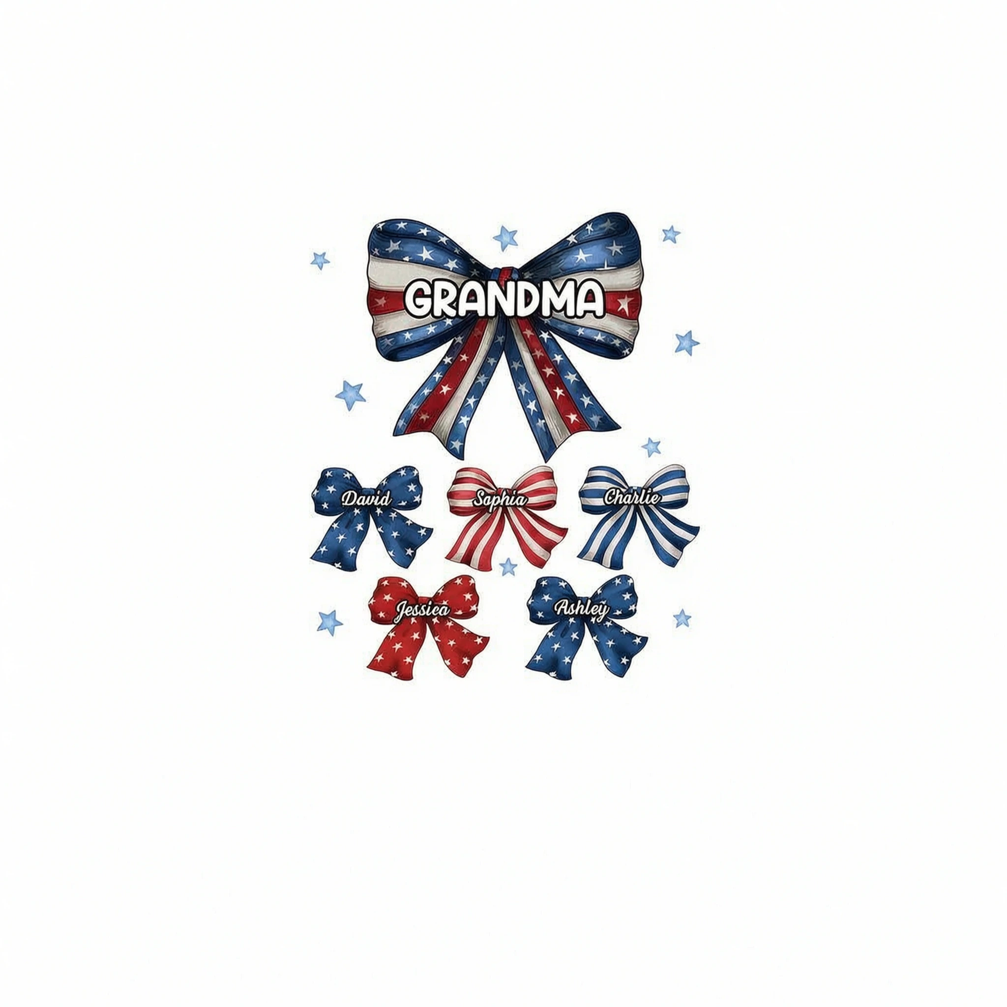 Coquette American Grandma Bow 4th Of July Independence Day Personalized Shirt