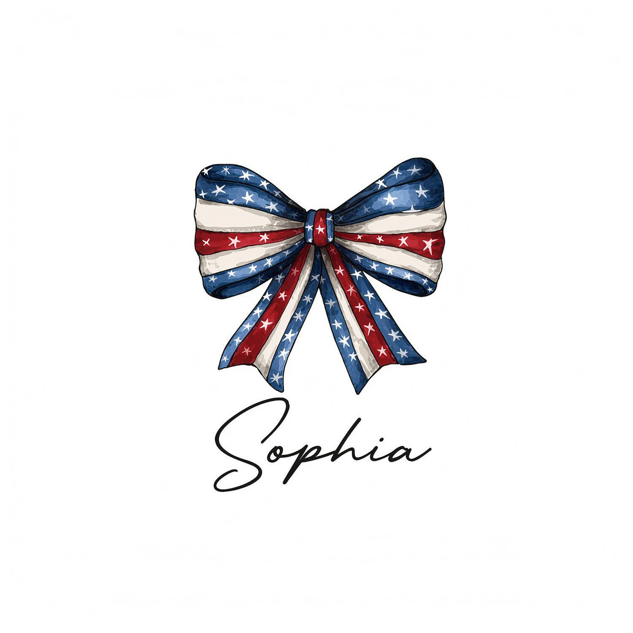 Coquette American Girl 4th Of July Independence Day Bow Personalized Shirt