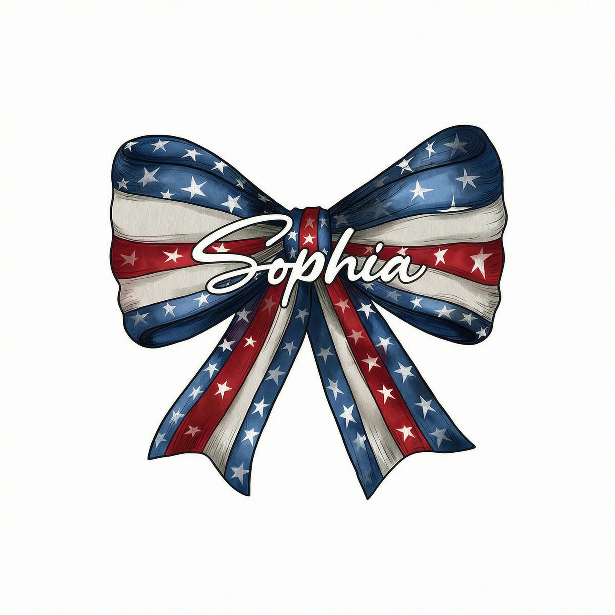 Coquette American Girl Bow 4th Of July Independence Day Personalized Shirt