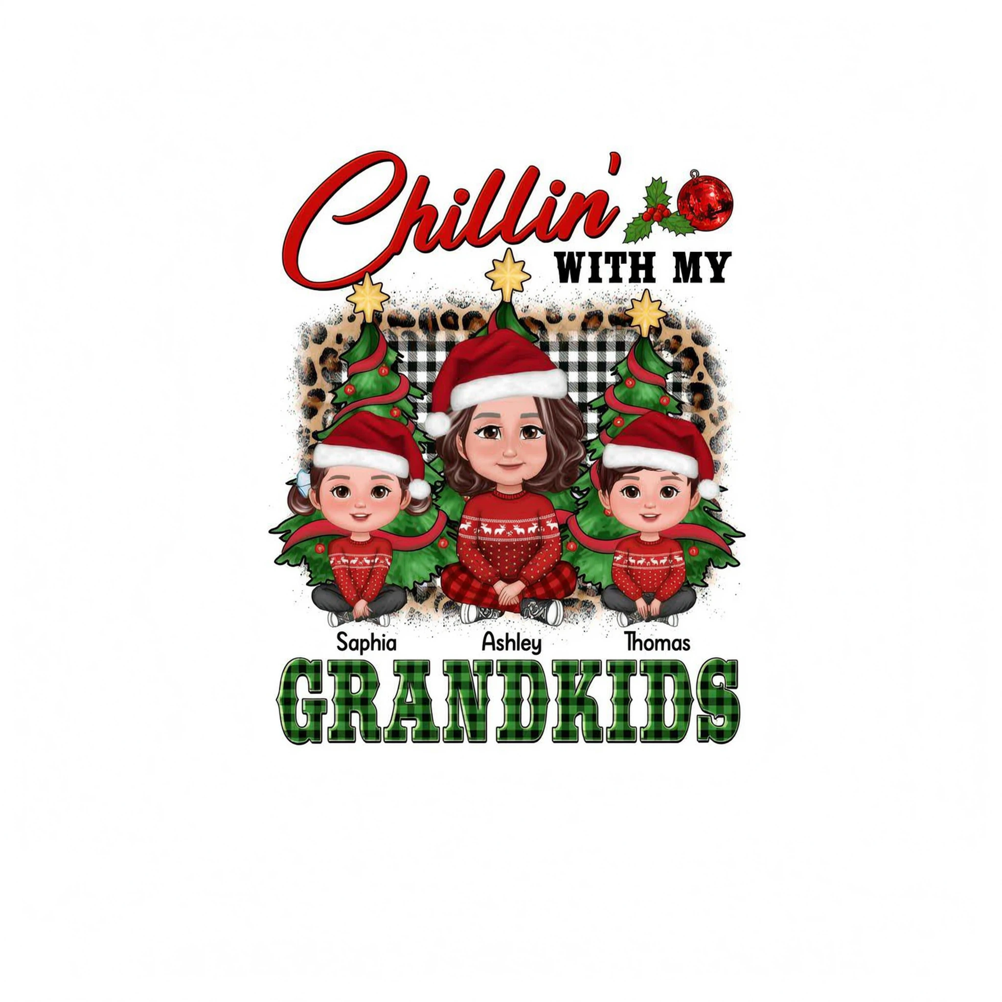 Chillin� With My Grandkids Crossed Legs Grandma Grandkids Personalized Shirt
