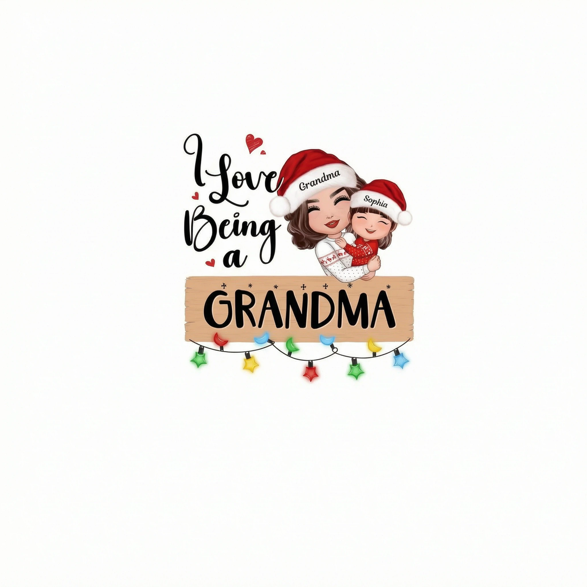 I Love Being A Grandma Hugging Grandkid Personalized Christmas Shirt
