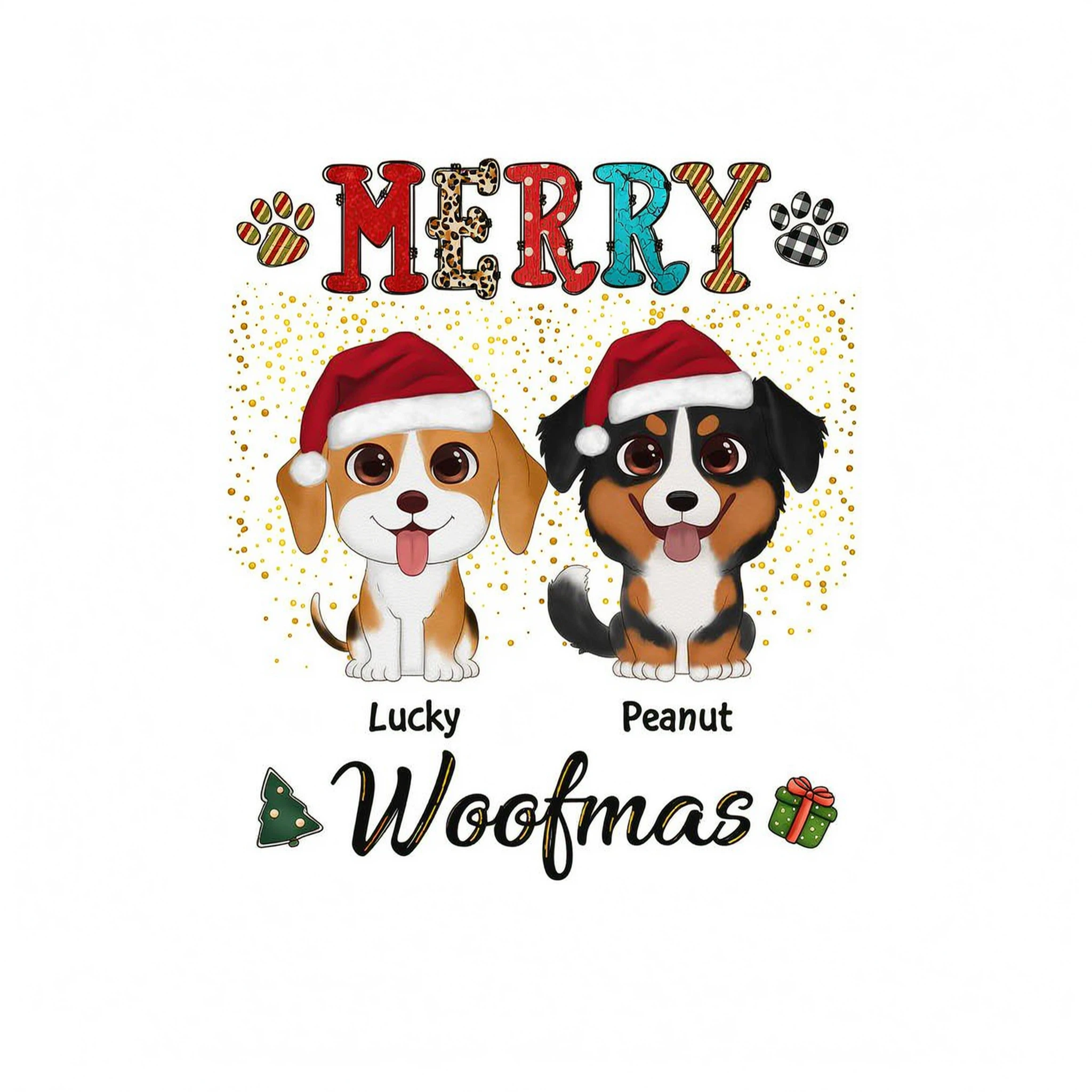 Merry Woofmas Colorful Christmas Pattern Personalized Shirt