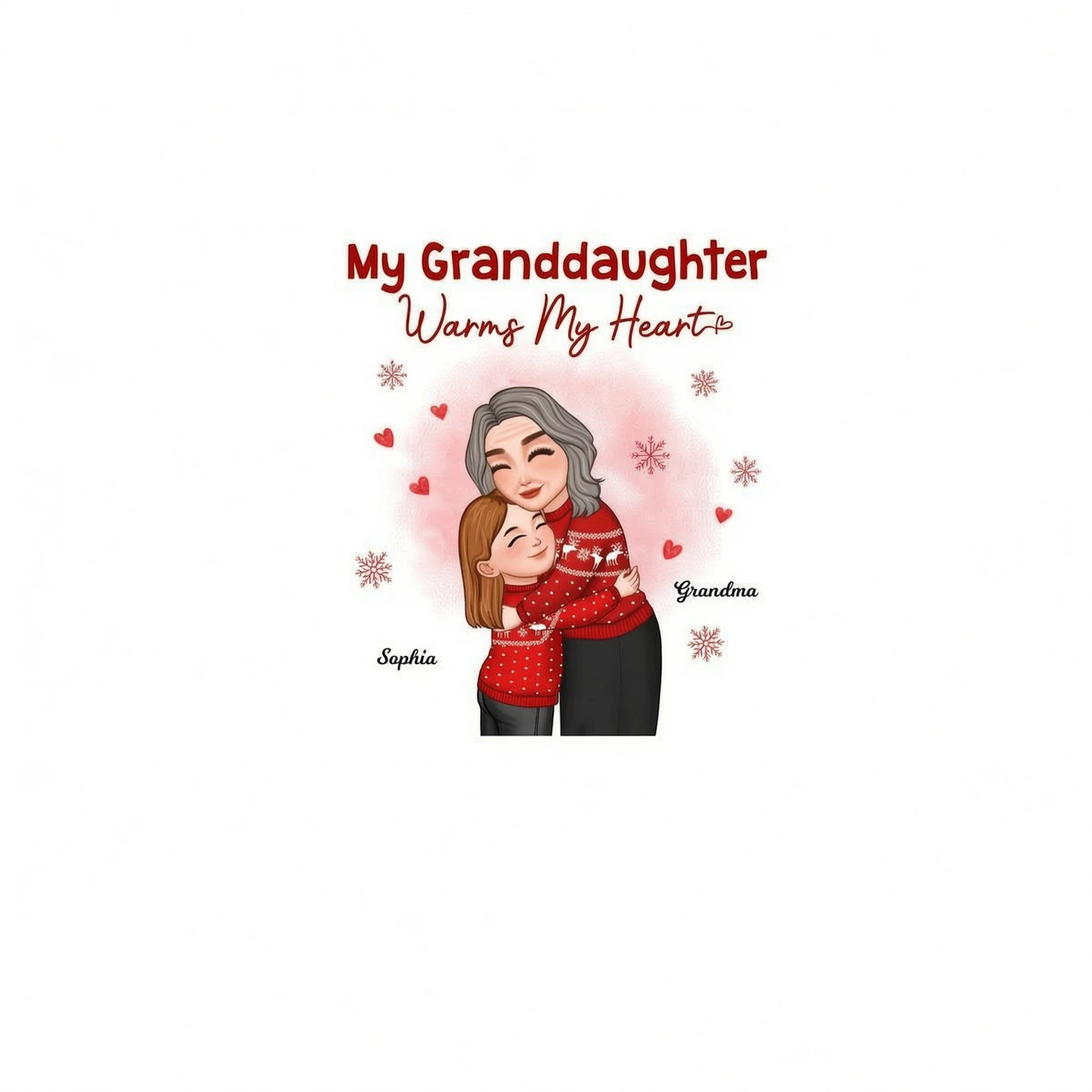 My Granddaughter Grandson Warms My Heart Grandma Grandkid Hugging Personalized Shirt