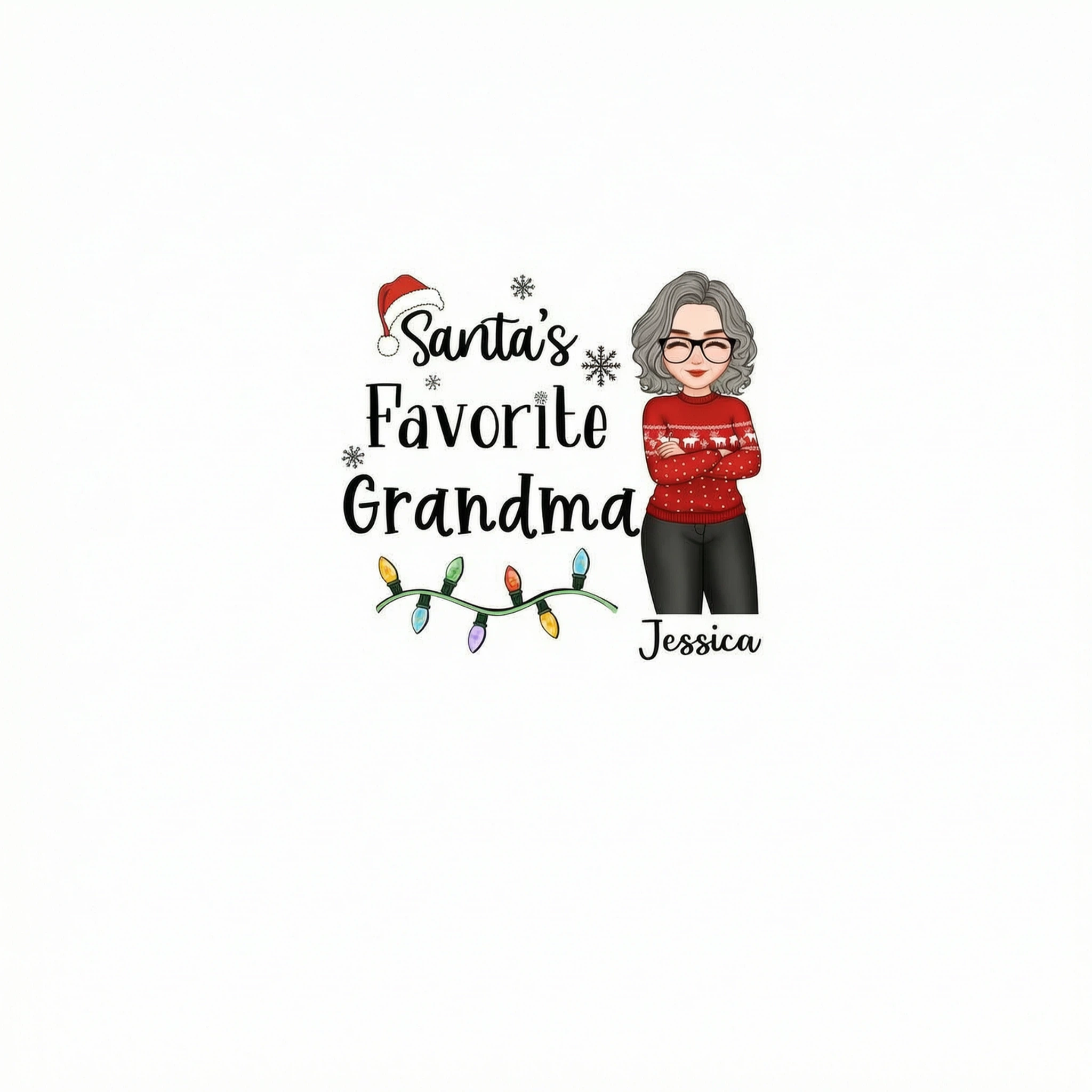 Santa's Favorite Grandma Christmas Cool Woman Personalized Shirt