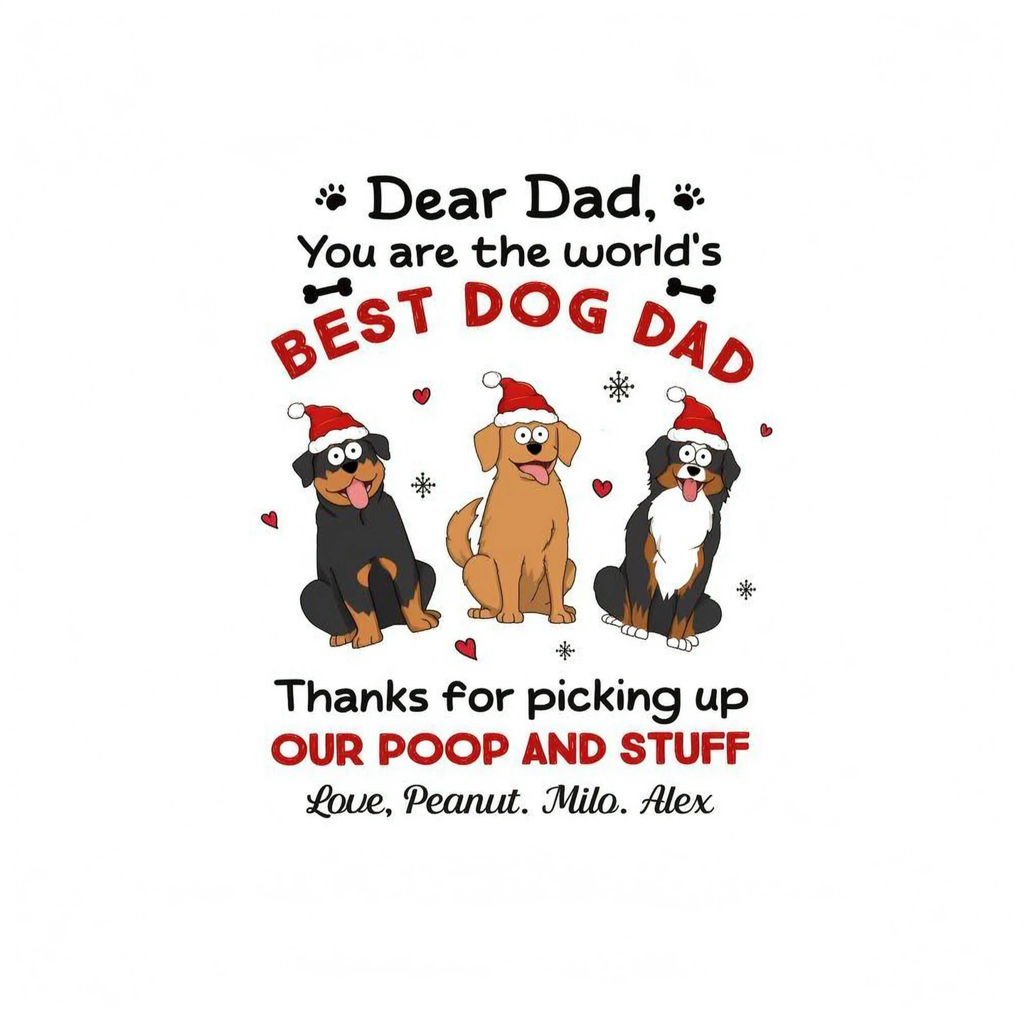 Thank You World�s Best Dog Dad Funny Dog Cartoon Personalized Shirt
