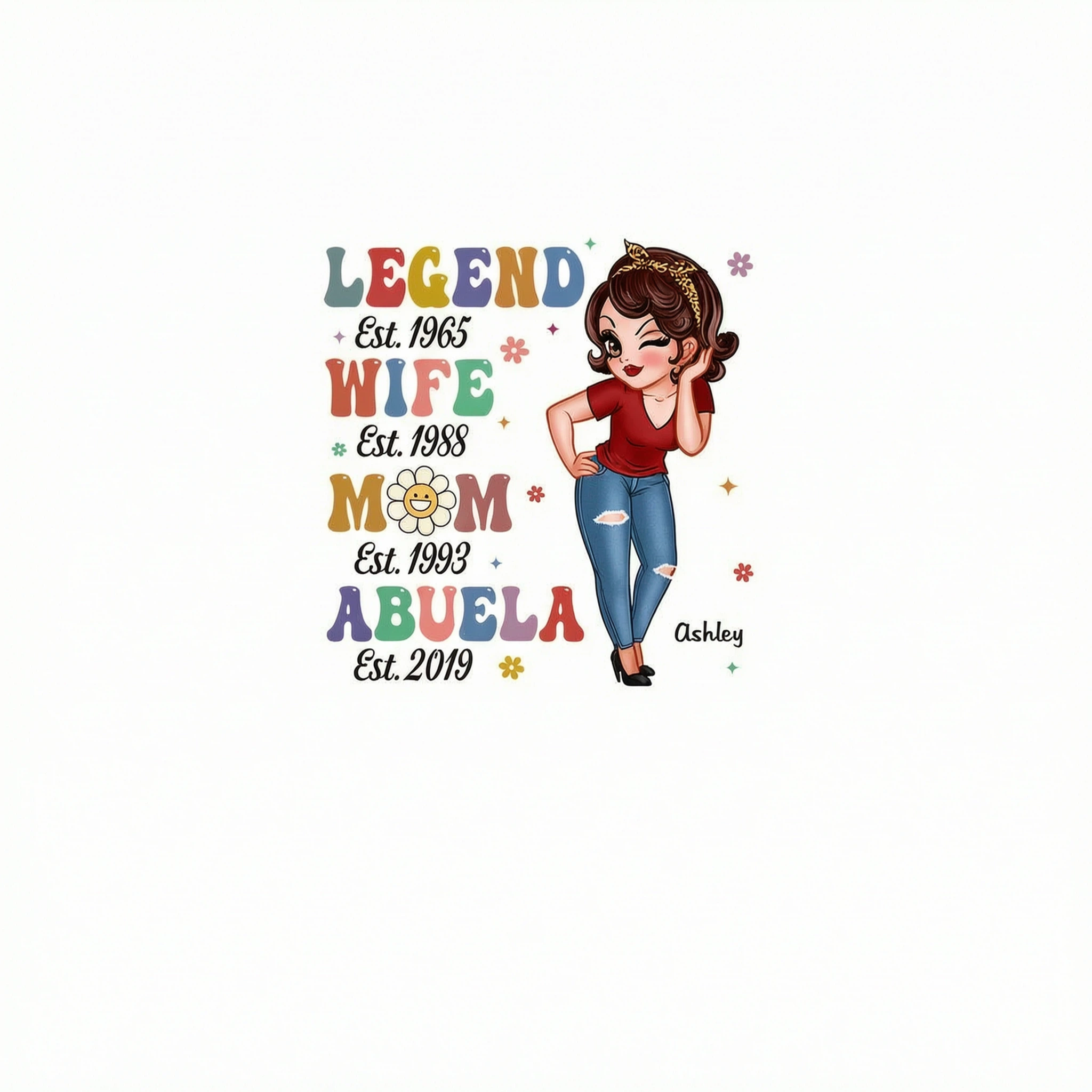 Vintage Legend Wife Mom Grandma Personalized Shirt