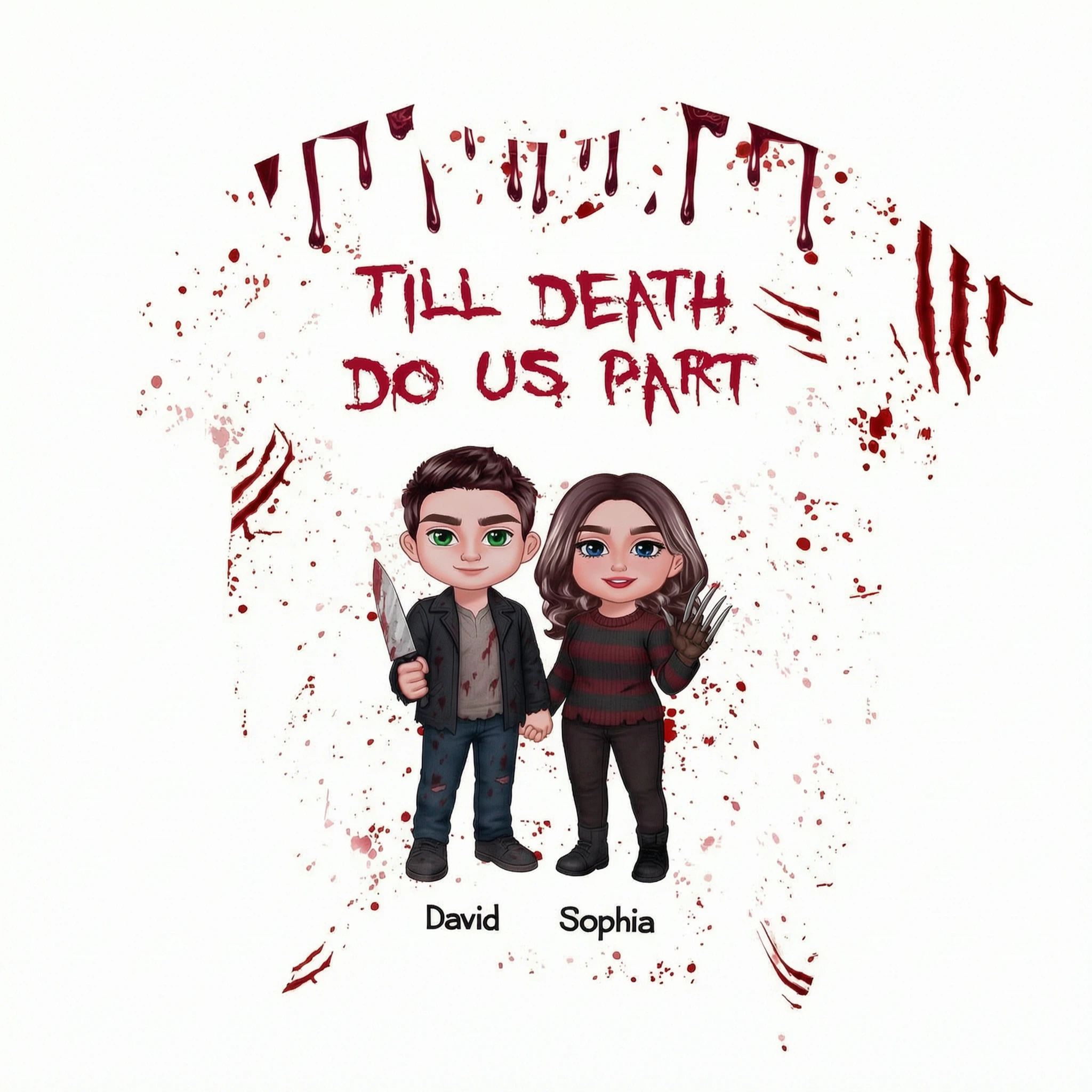 Halloween Horror Theme Couple Matching Personalized Shirt