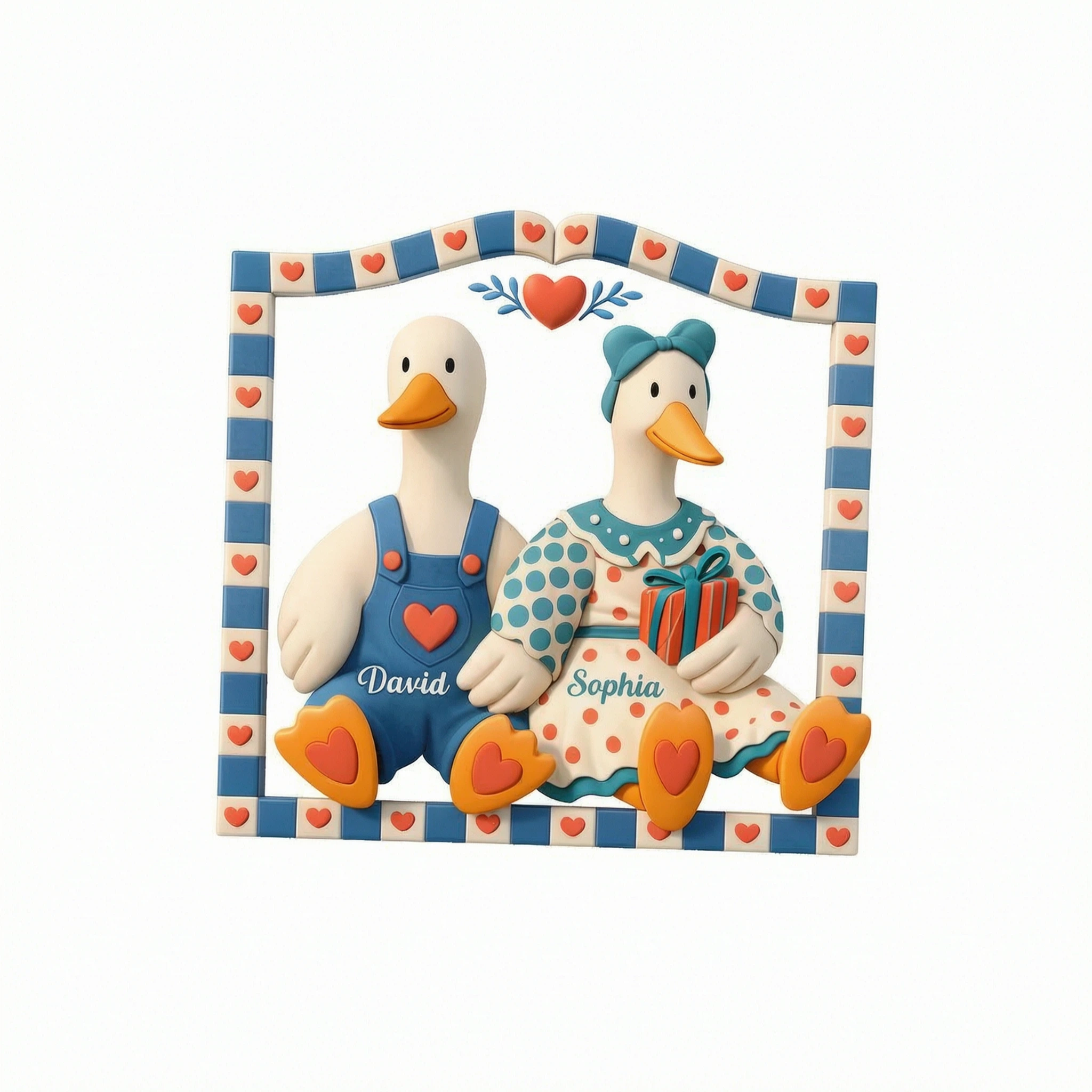 Retro Goose Couple Cottagecore Animals - Personalized Shirt