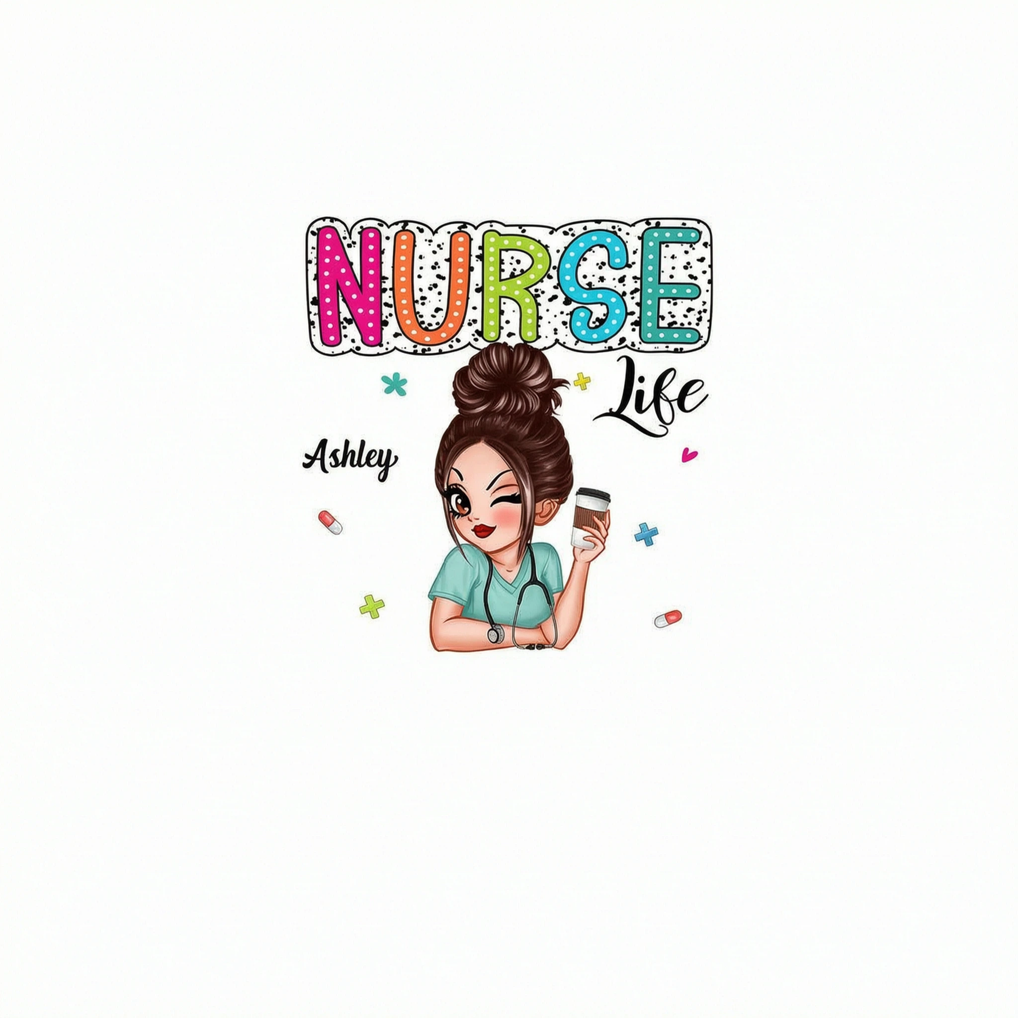 Nurse Life Dalmatian Dots Summer Personalized Shirt