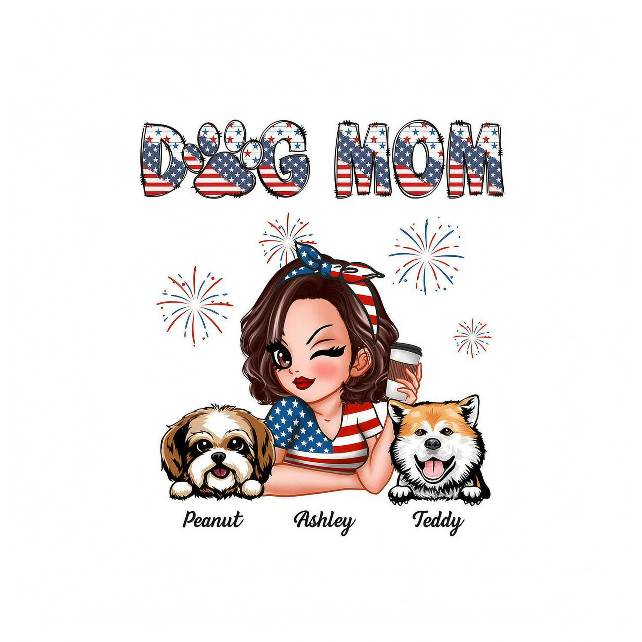 4th Of July Dog Mom Personalized Shirt, Gift For Dog Lover