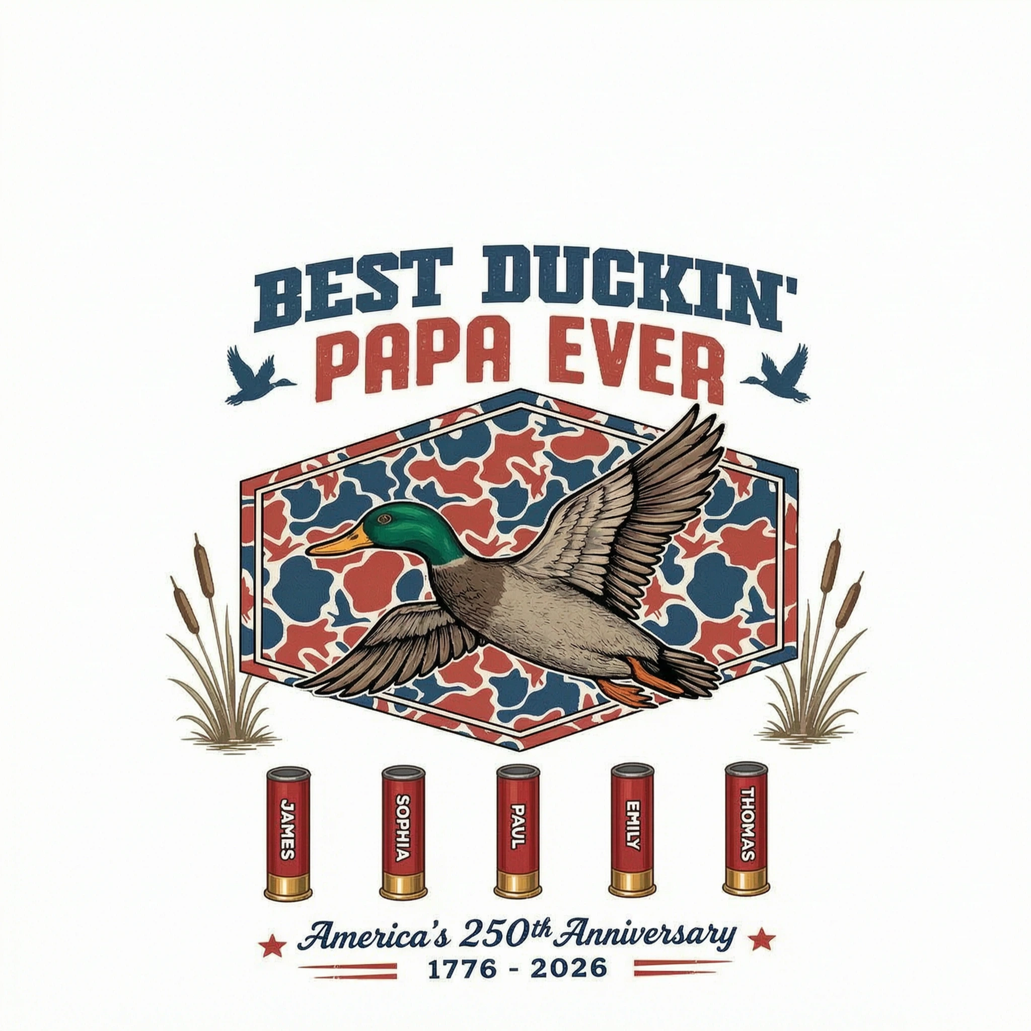 Best Duckin' Dad Grandpa Custom Kid Names - Personalized Shirt