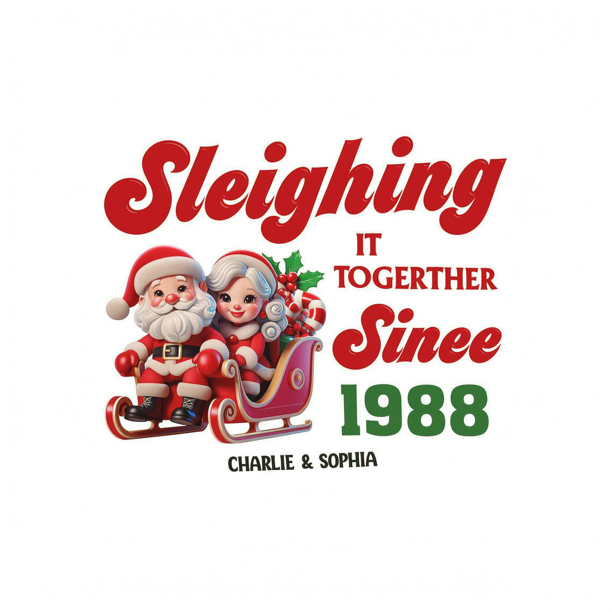 Personalized Couples Christmas T-shirt, Custom Holiday Tee, Couple Matching, His and Hers Couple Shirts, Santa and Mrs.