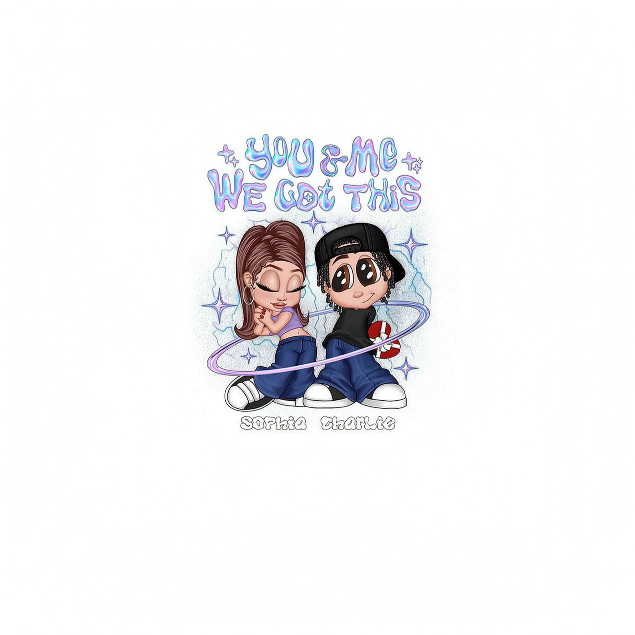 Y2K Couple Hologram Pattern Personalized Shirt, Gift For Him Gift For Her