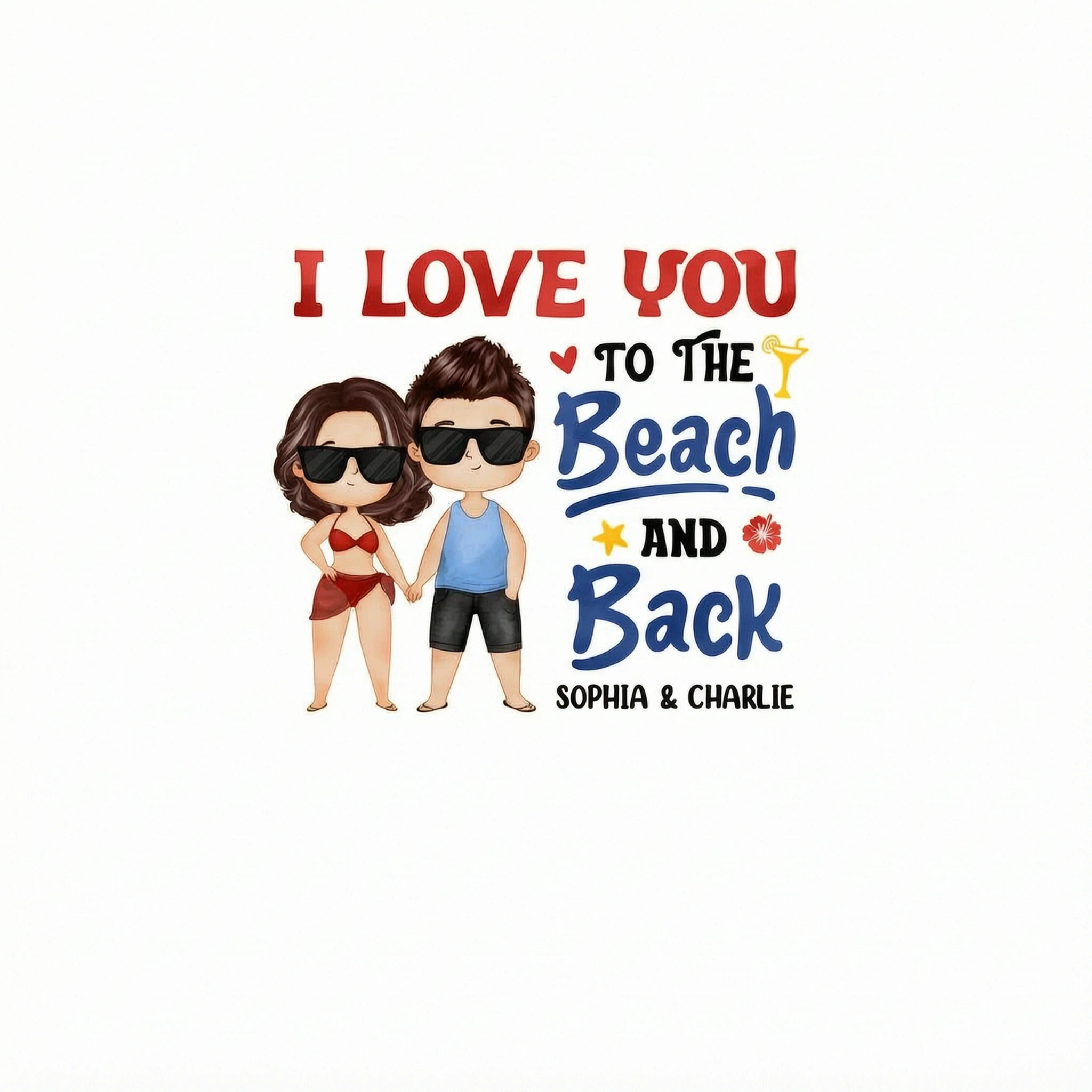Couple Love To The Beach And Back Summer Personalized Shirt
