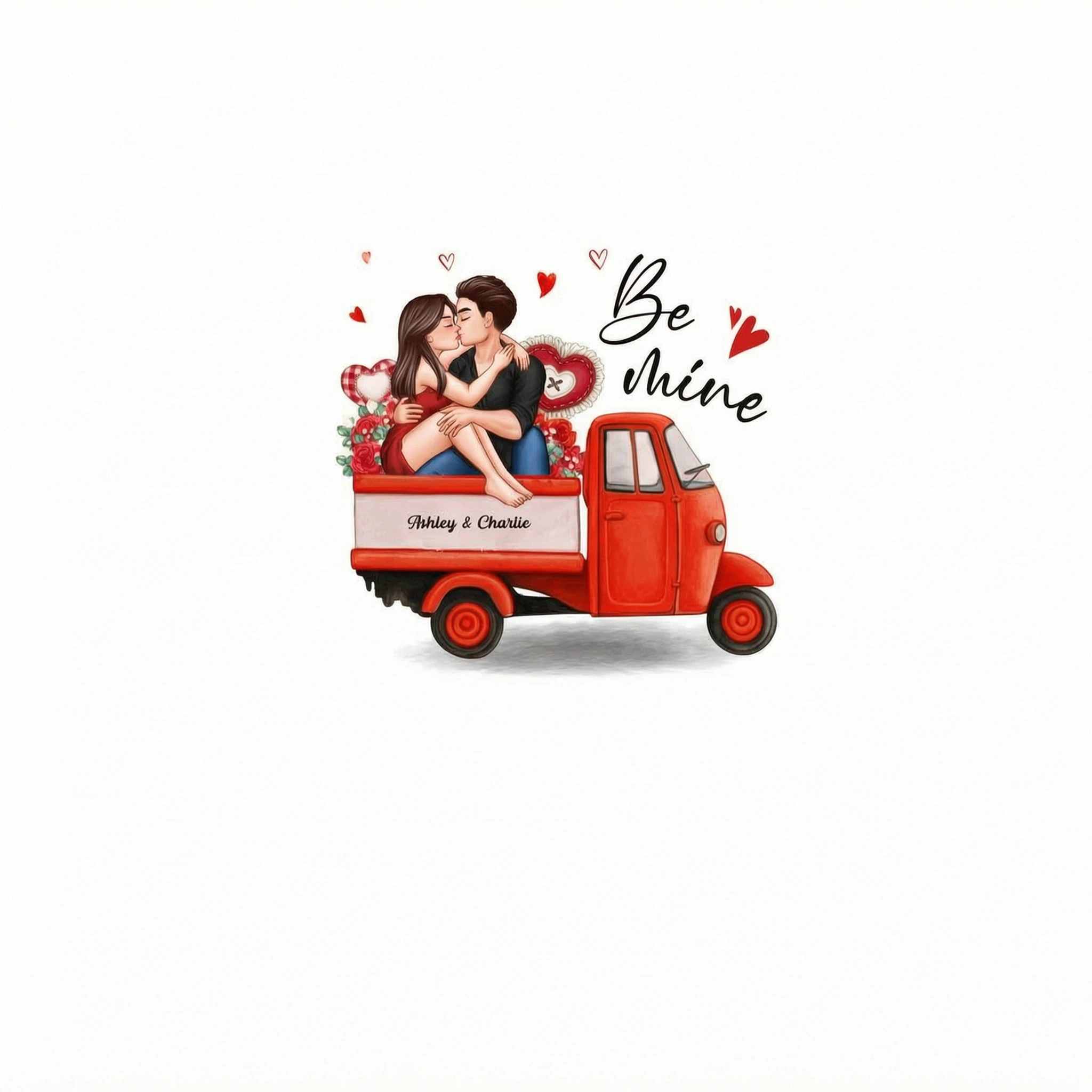 Couple Sitting On Love Truck Personalized Shirt