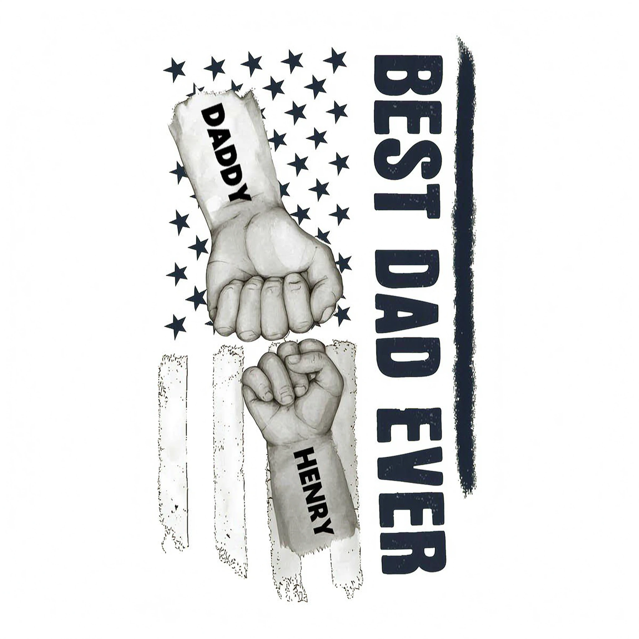 Best Dad Ever Fist Bump Nation Flag Camo Pattern - Personalized Shirt - Father's Day Gift For Husband, Dad, Grandpa
