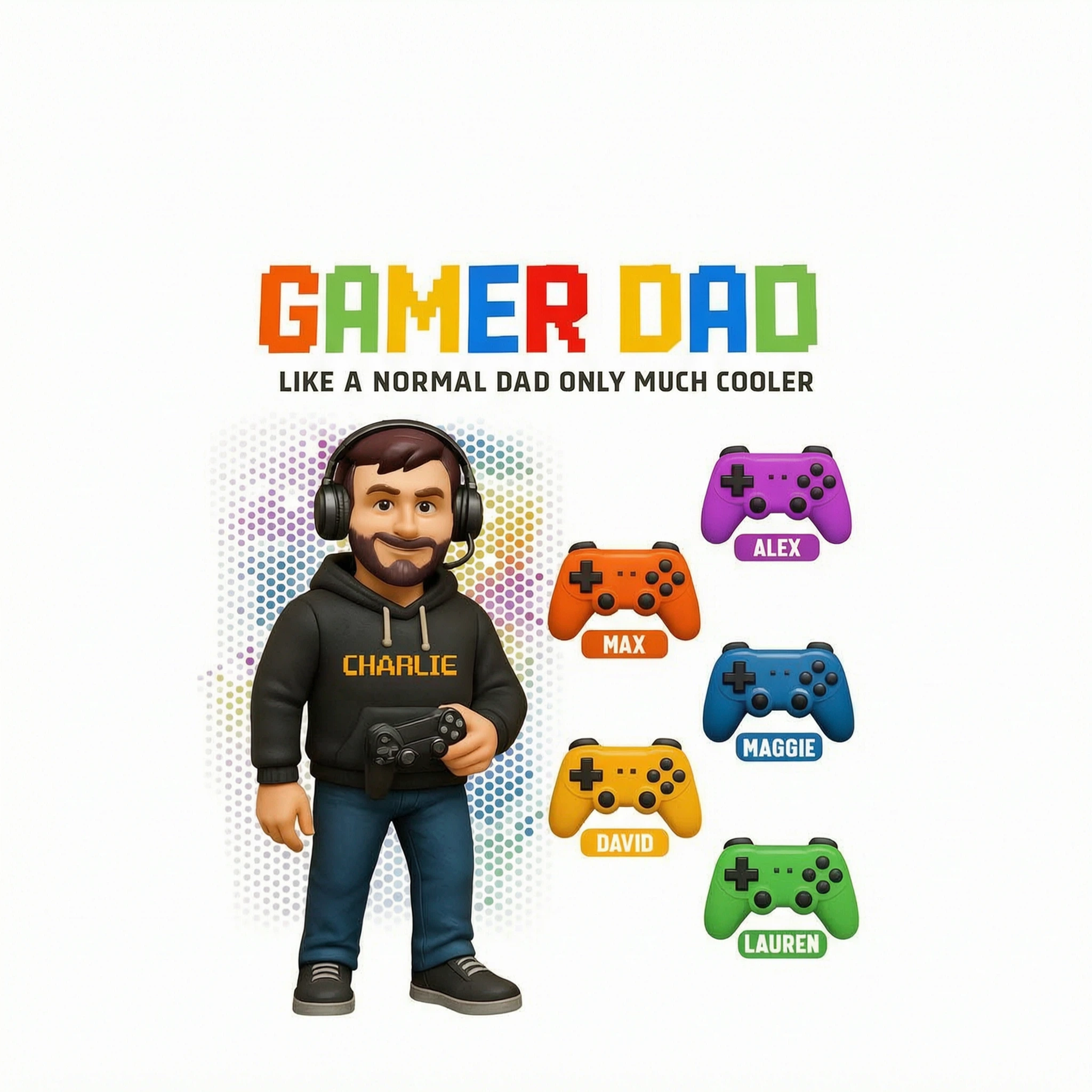Gamer Dad Cooler Personalized Shirt, Father's Day gift for Gamer Dad, Gift for Husband