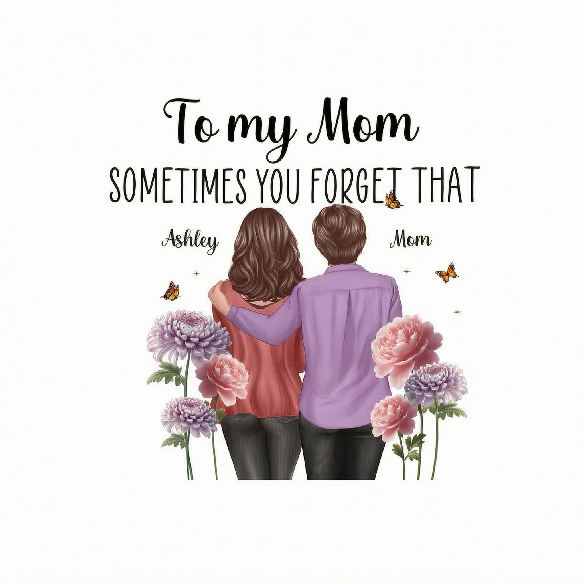 To My Mom You're Awesome Birth Flower - Personalized Stainless Steel Tumbler With Handle - Mother's Day Gift For Mom Fro