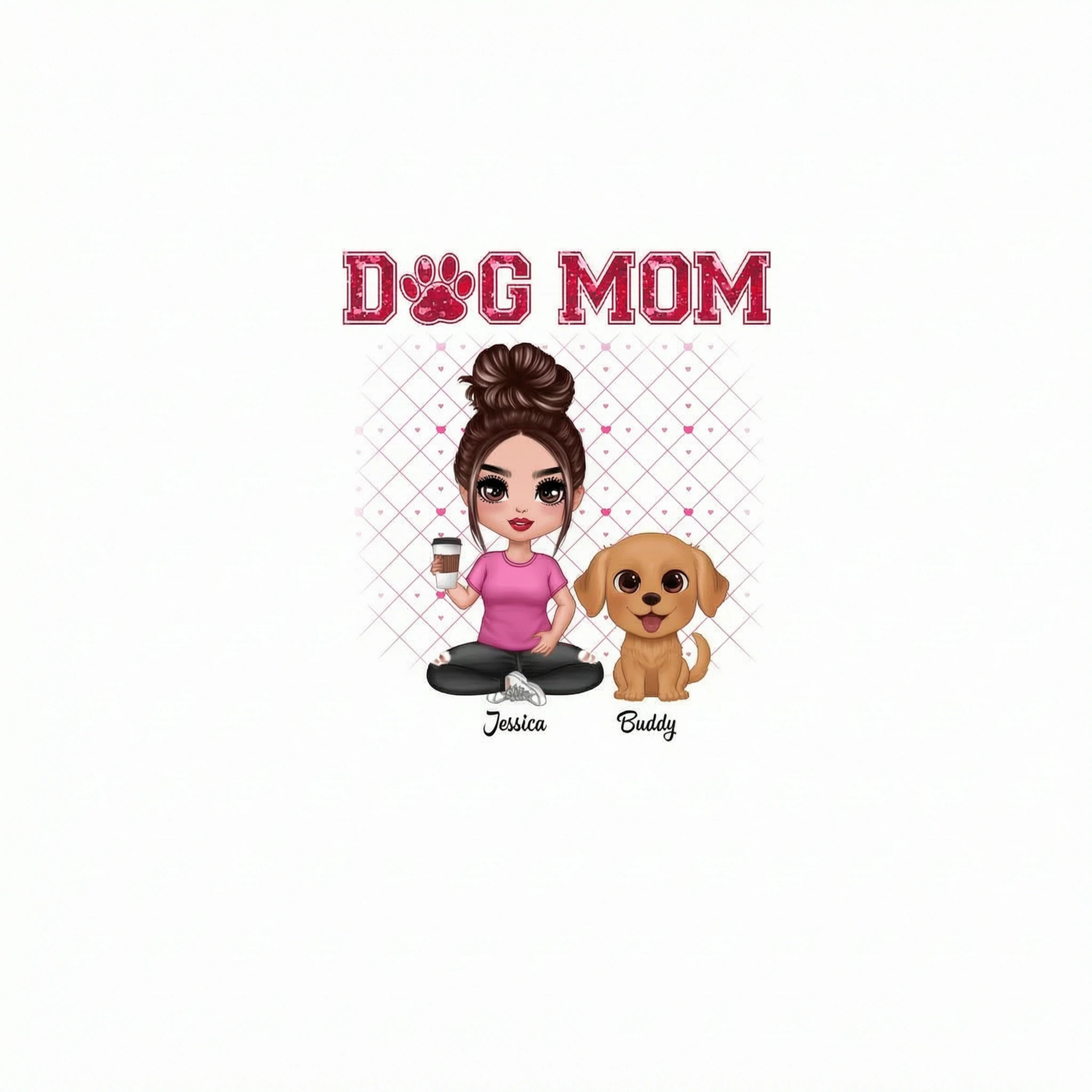 Dog Mom Watercolor Cute Dogs Valentine�s Day Personalized Shirt