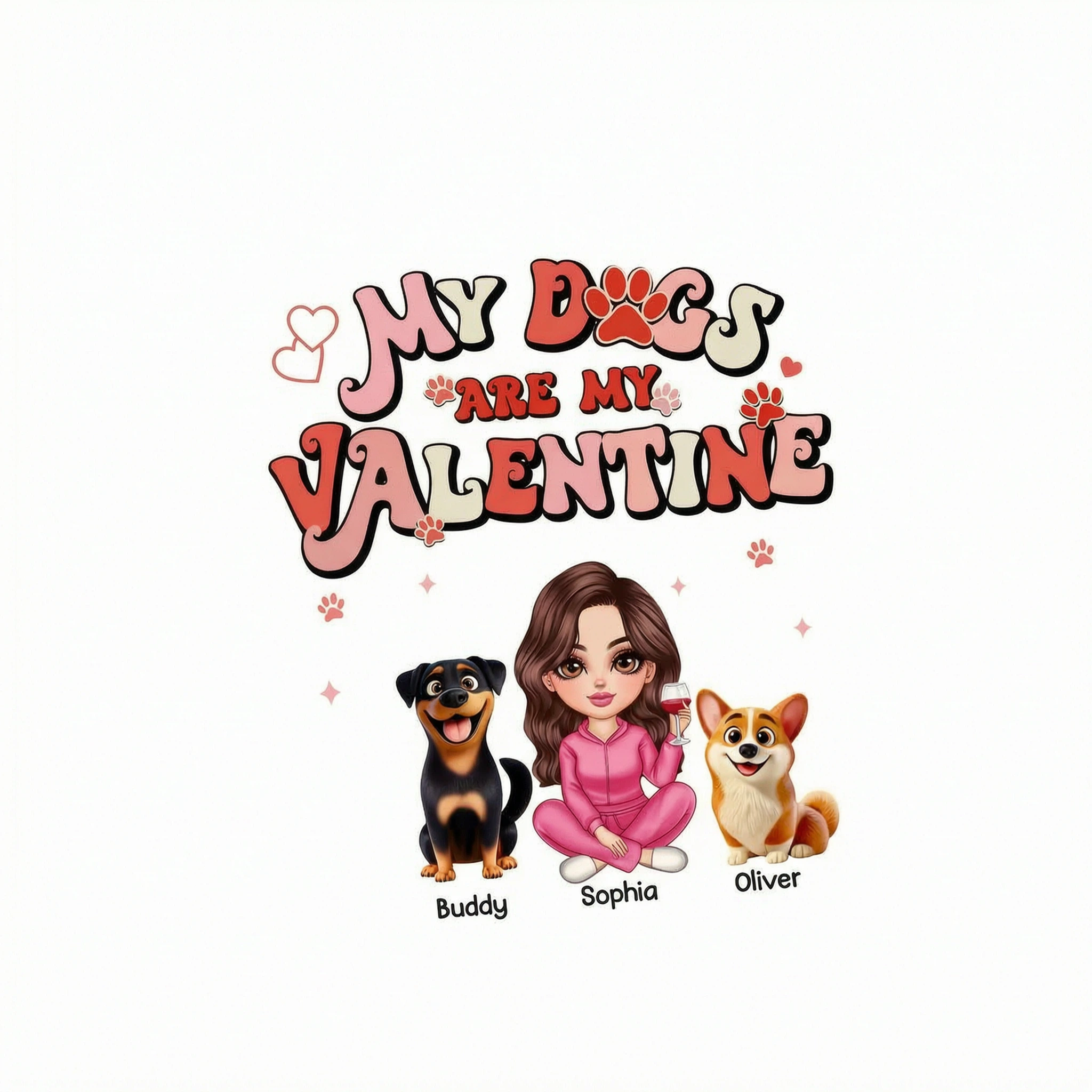 Personalized  Shirt For Dog Mom, My Dogs Are My Valentine