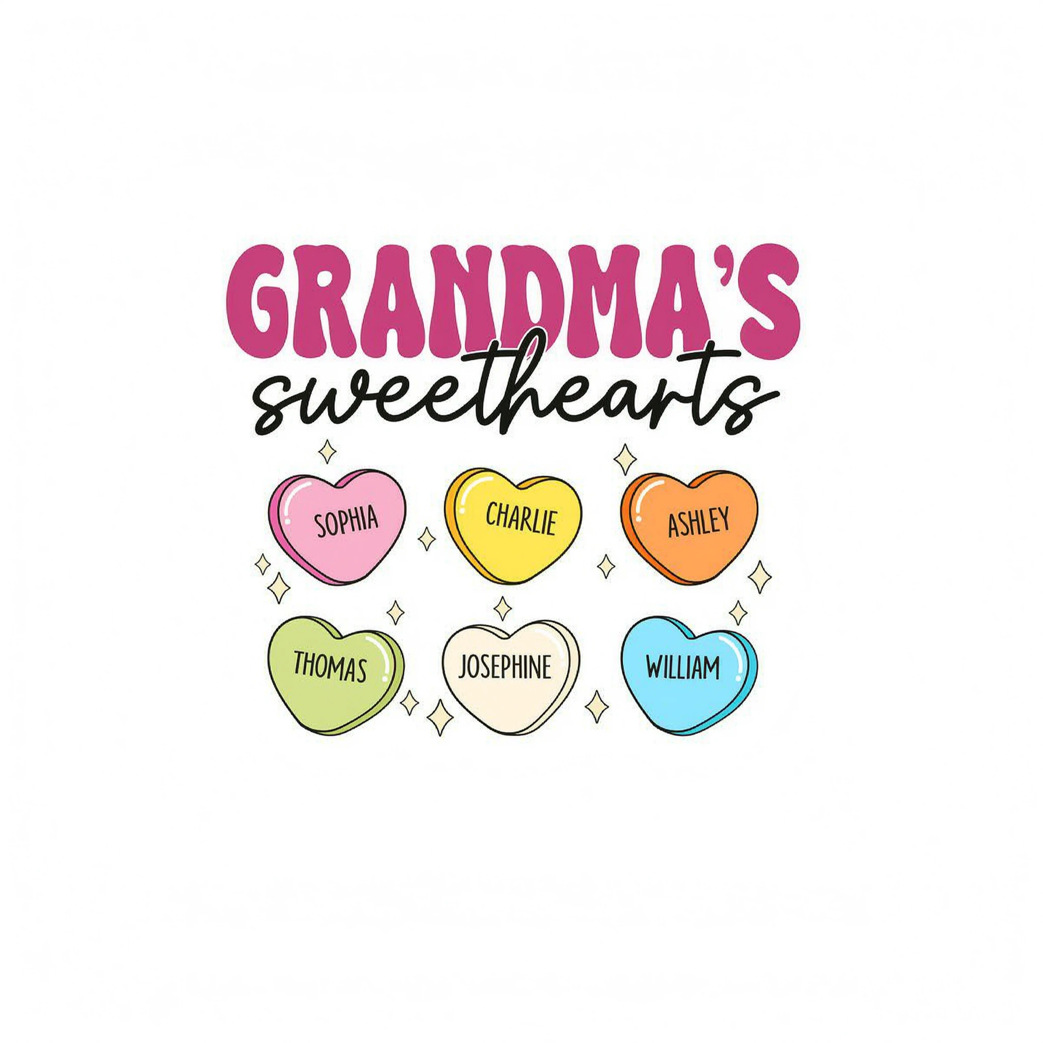 Grandma�s Sweethearts Valentine�s Day For Grandma Mom Personalized Shirt