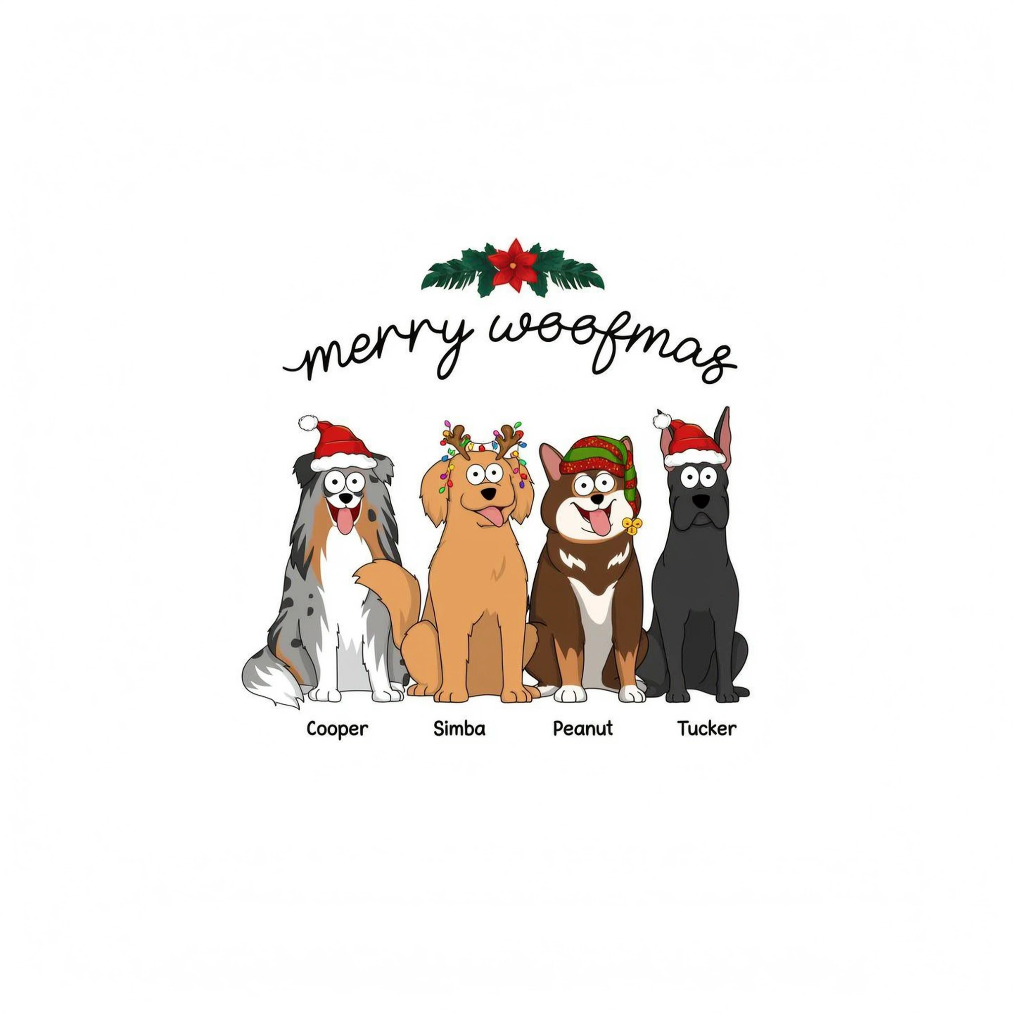 Happy Howlidays Merry Woofmas Cartoon Dogs Gift For Dog Lover Personalized Shirt
