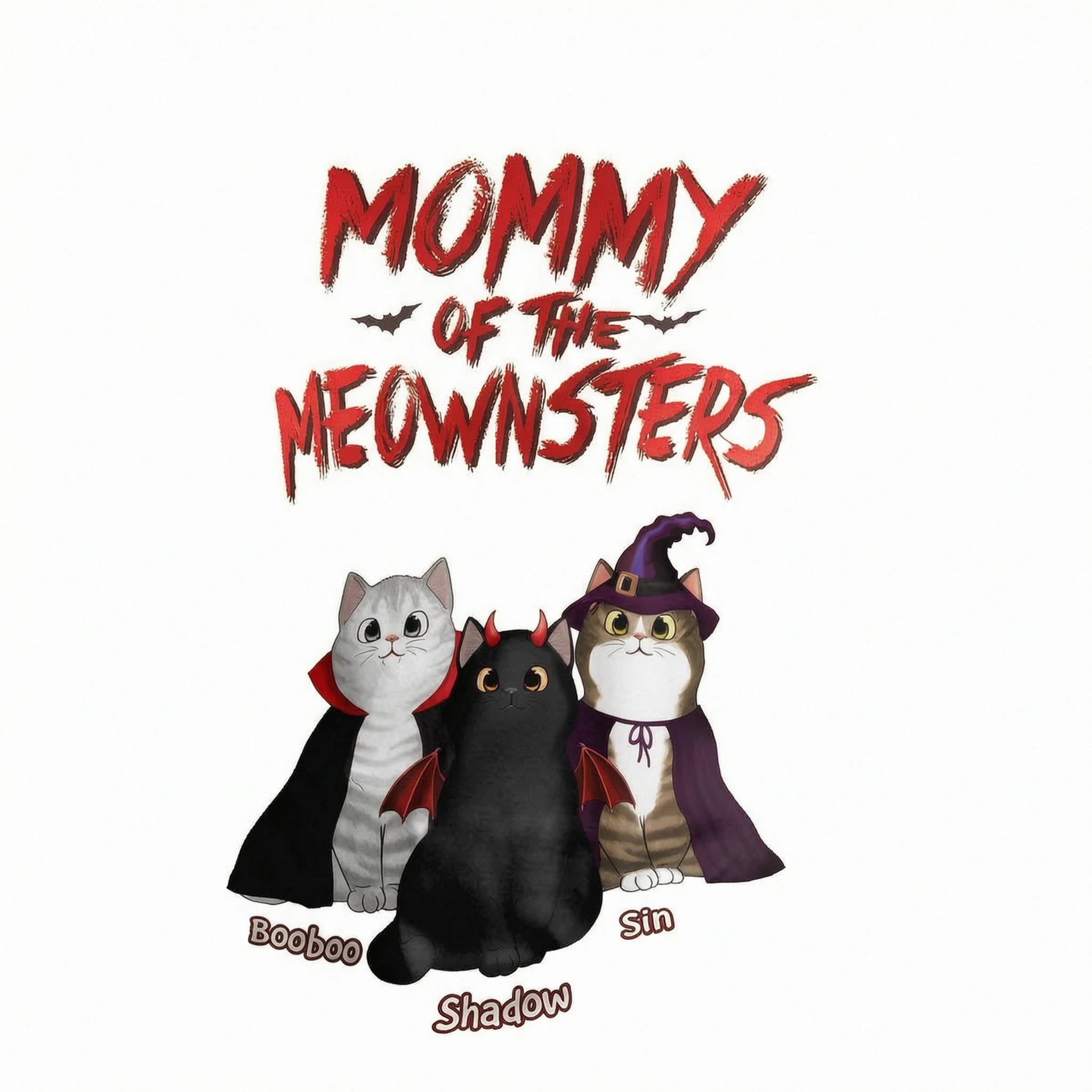 Halloween Horror Theme Cat Mom Cat Dad Of Meownsters Personalized 3D Shirt