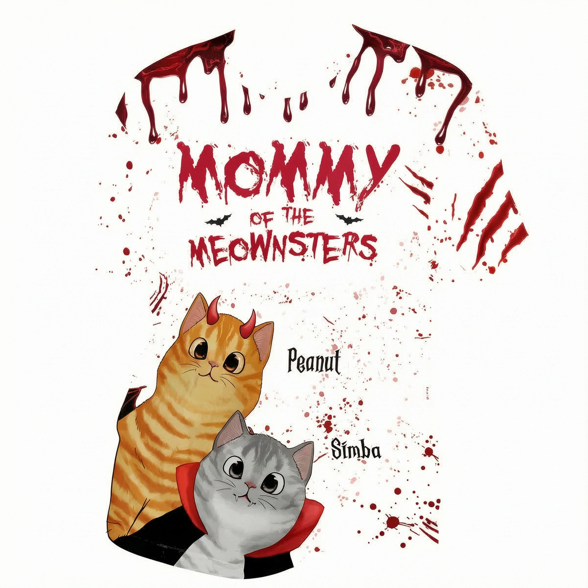 Halloween Peeking Cats Mommy Daddy Of The Meownsters Personalized 3D Shirt