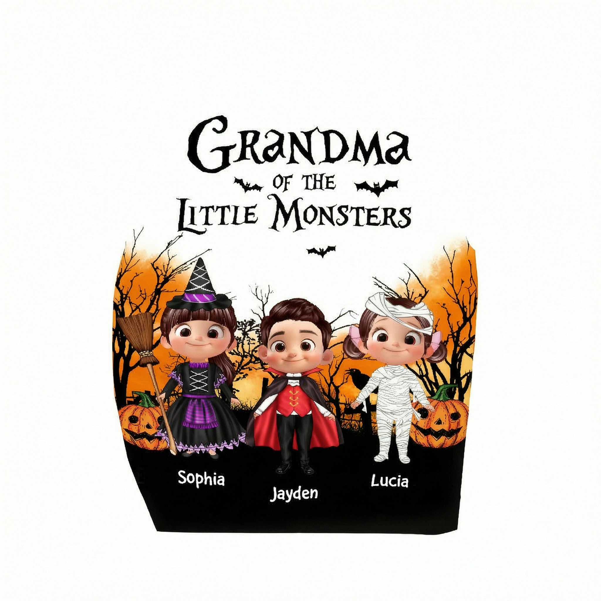 Halloween Mommy Daddy Grandma Grandpa Of The Little Monsters Cute Cartoon Kids Personalized 3D Shirt