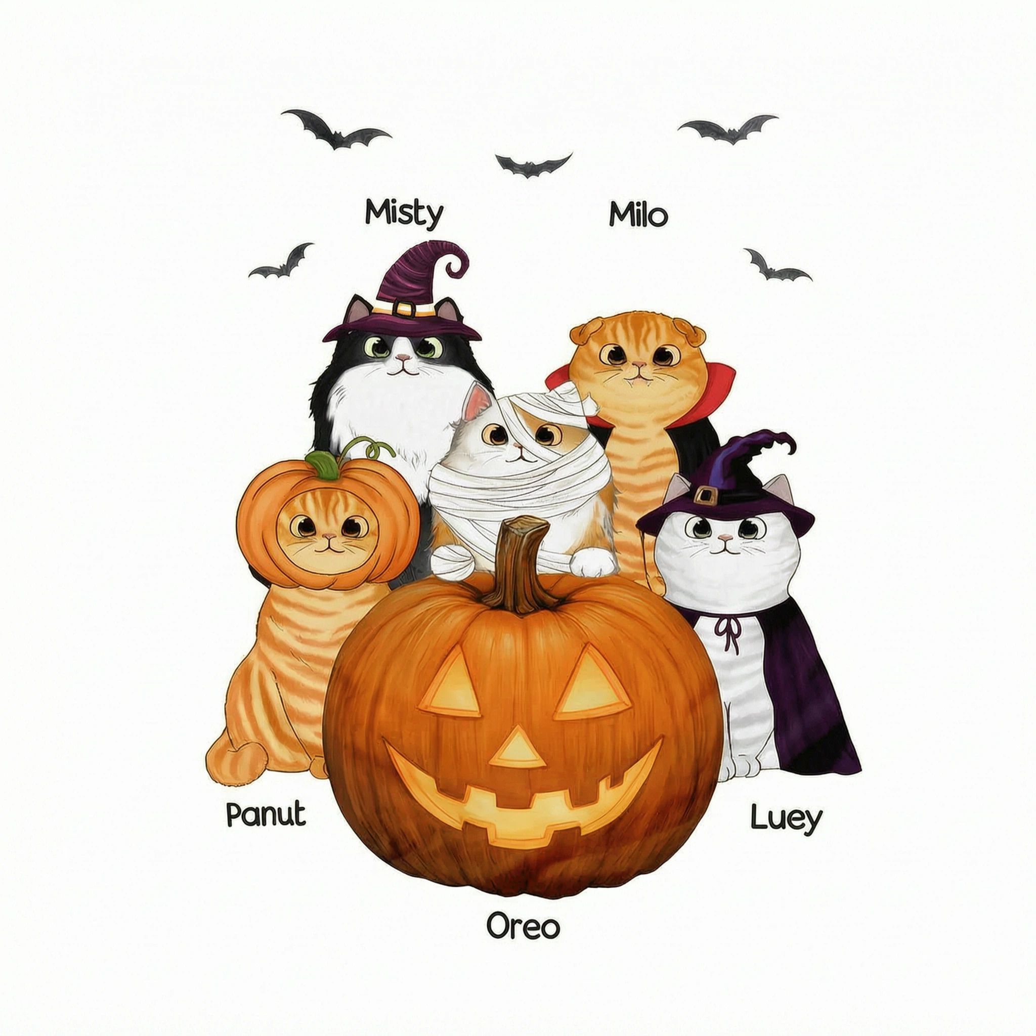 Halloween Cats Pumpkin Personalized 3D Shirt