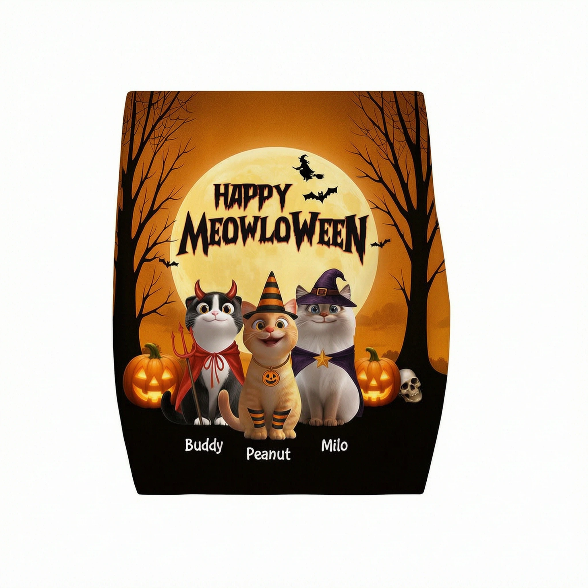 Happy Meowloween Personalized 3D Sweatshirt, Halloween Costume for Cat Lovers