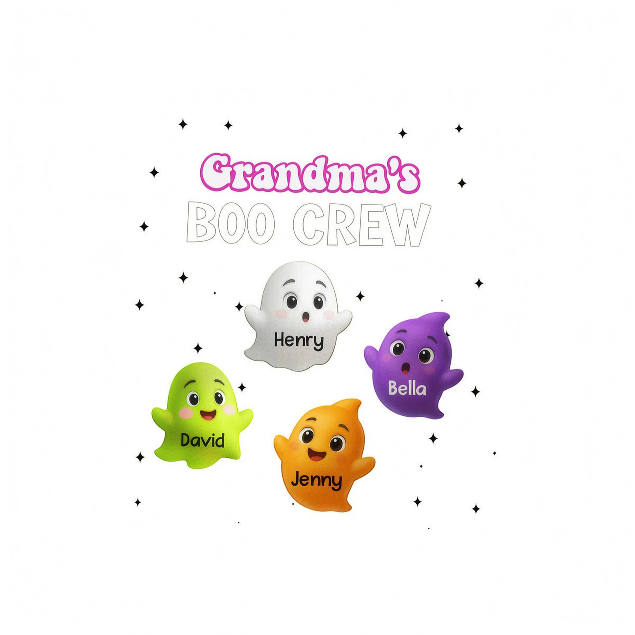 Grandma Mom Boo Crew Personalized 3D Sweatshirt, Halloween Gift for Grandma