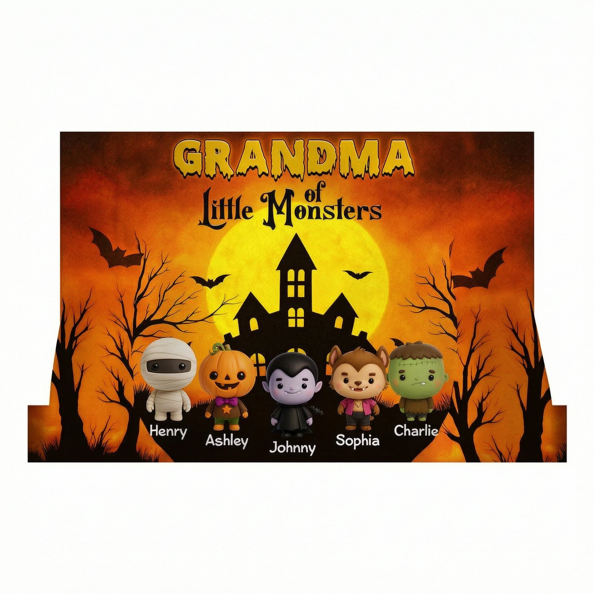 Grandma Mom Little Monsters Personalized 3D Sweatshirt, Halloween gift for Grandma