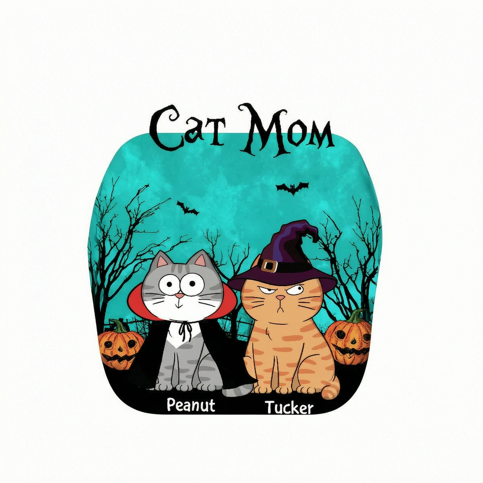 Cat Mom Halloween Moon Light Bat Tree Annoying Cat Personalized Shirt, Purrfect Costume for Cat Lover