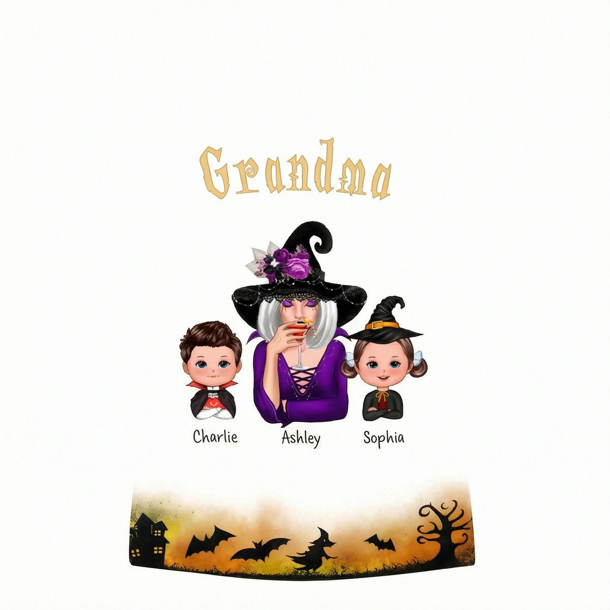 Grandma & Kids Witchy Ombre Tie