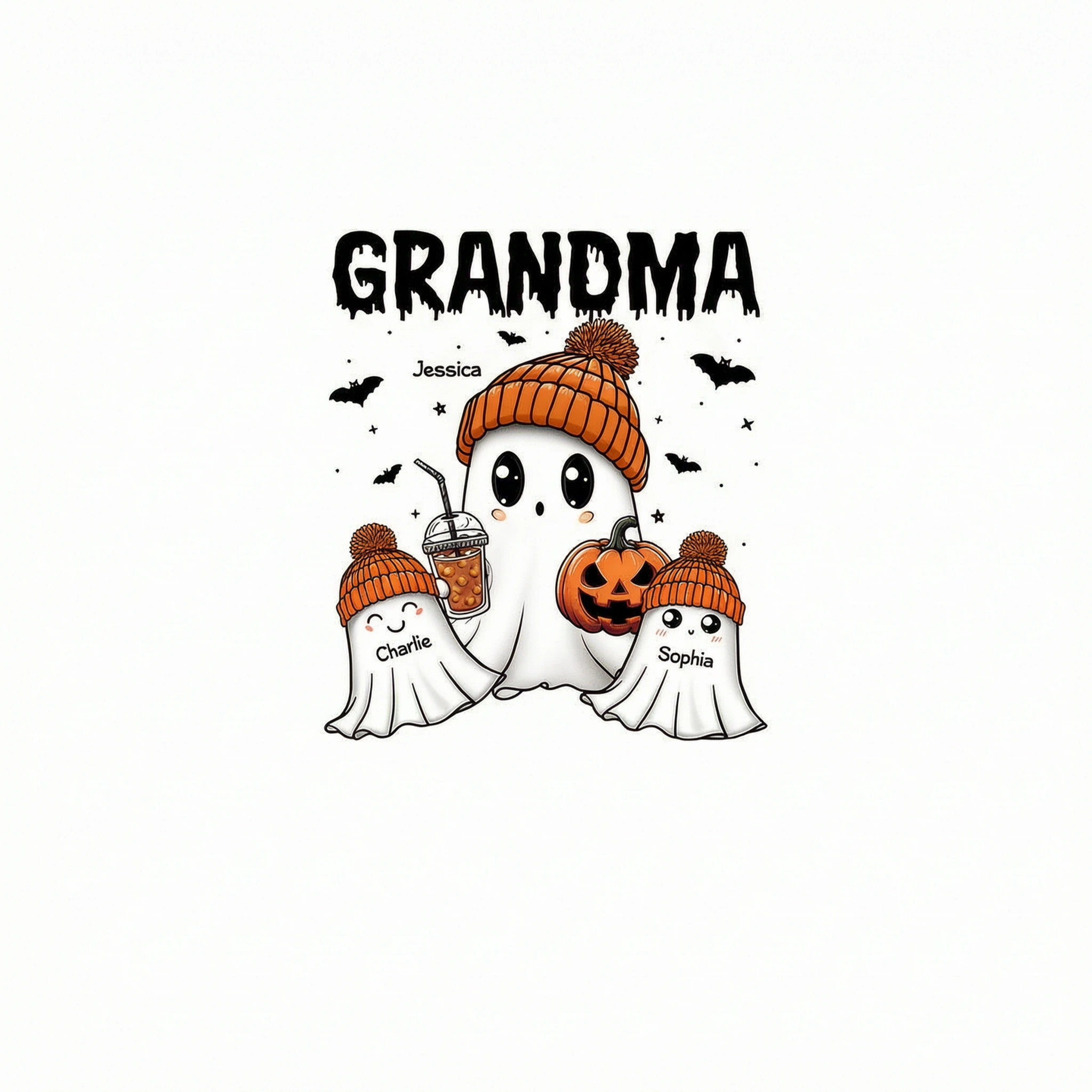 Boo Grandma Grandkids Fall Season Halloween Personalized Shirt