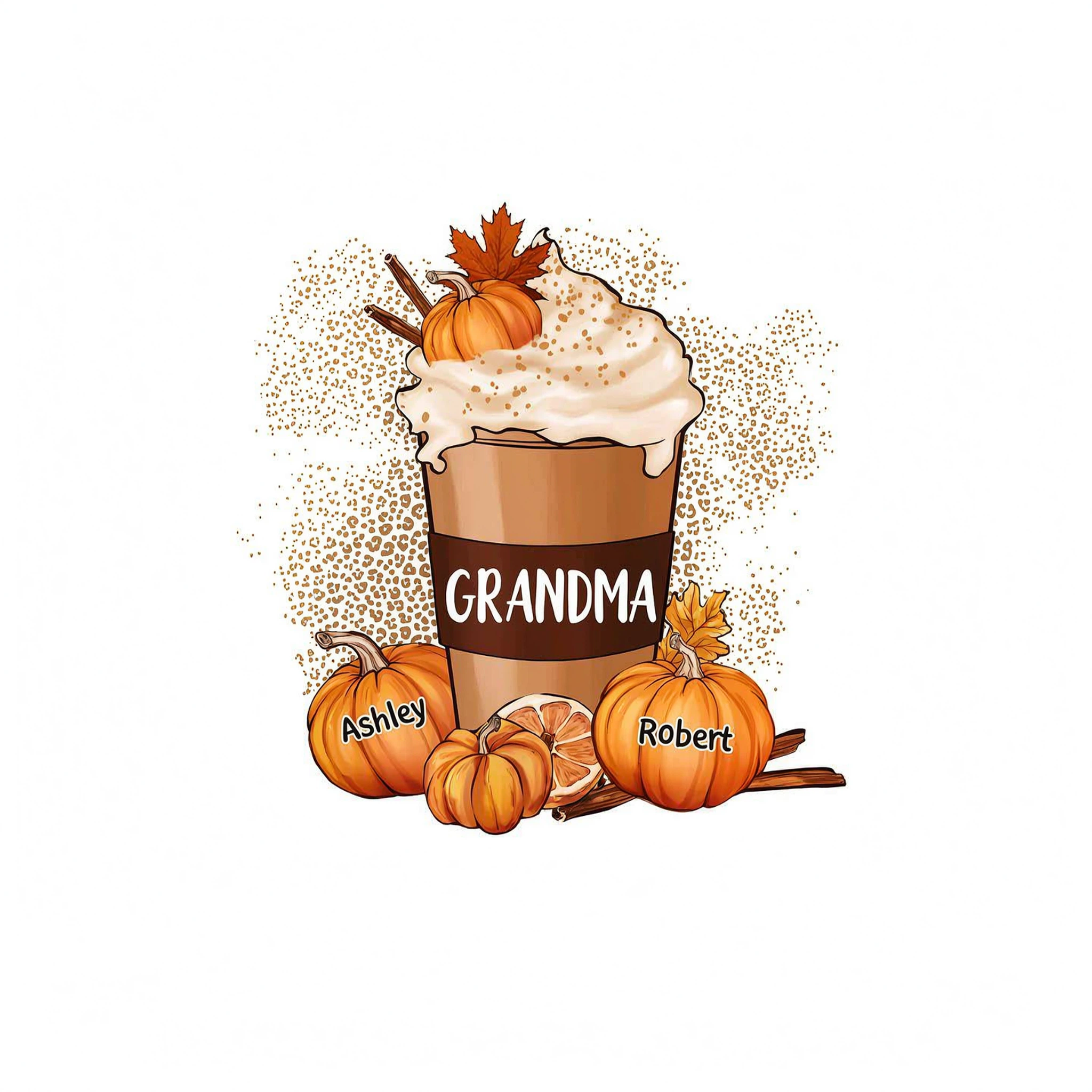 Grandma Pumpkin Spice Latte Personalized Shirt