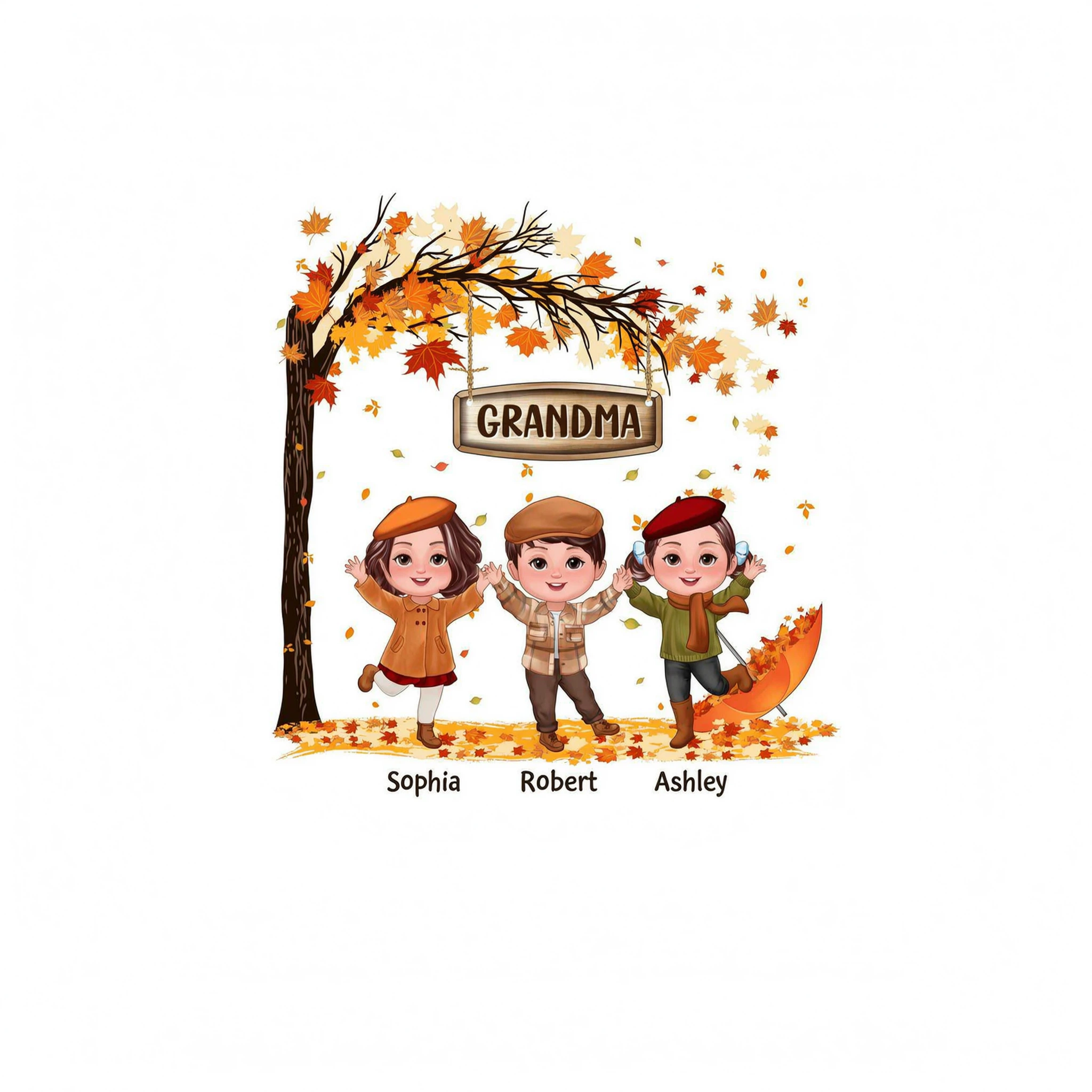 Fall Season Kids Playing Under Tree Personalized Shirt