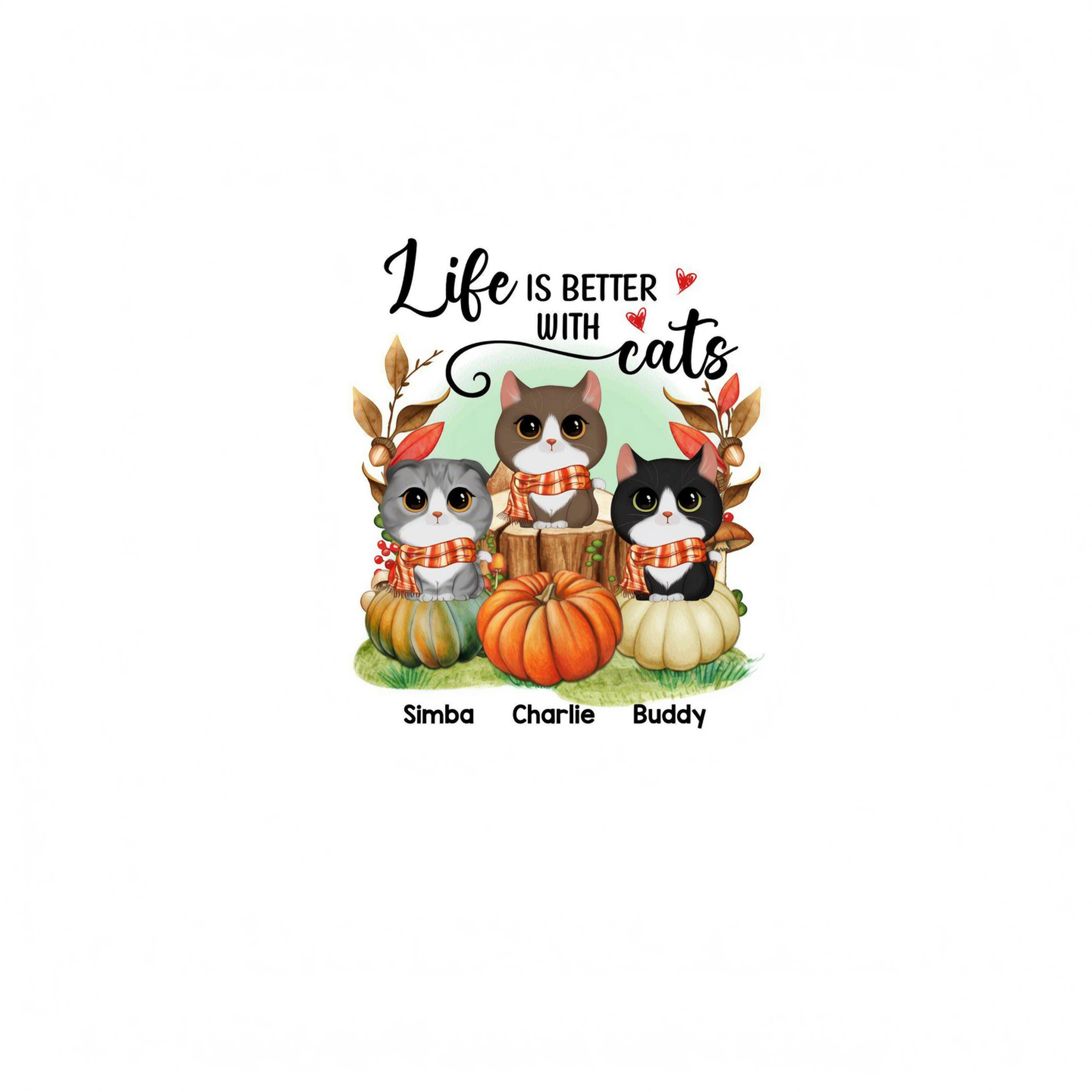 Life Is Better With Cats Fall Season Autumn Personalized Shirt