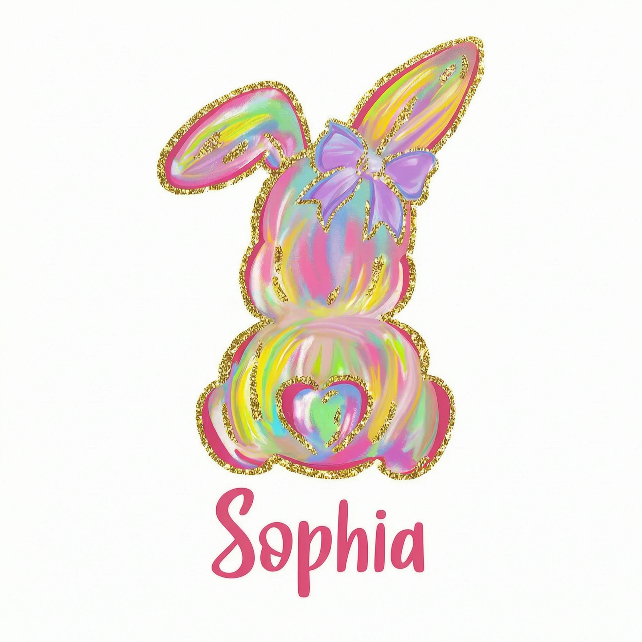 Brushstroke Bunny Easter Personalized Baby Onesie Baby Shirt