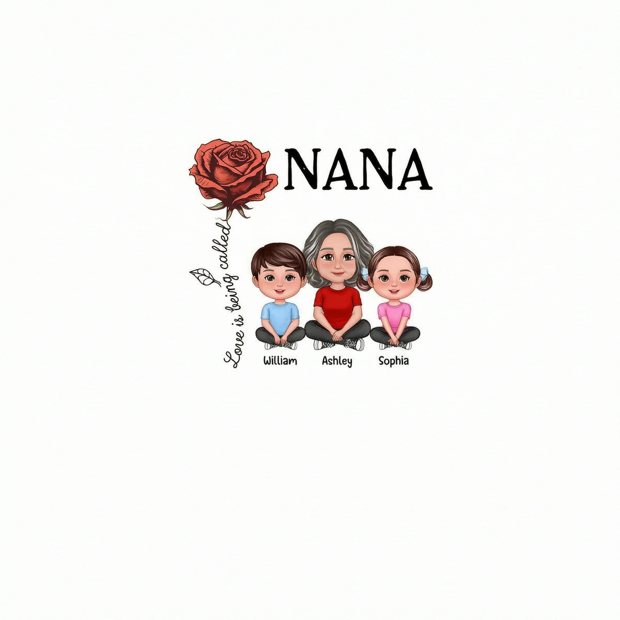 Love Is Being Called Grandma Birth Month Flower Personalized Shirt