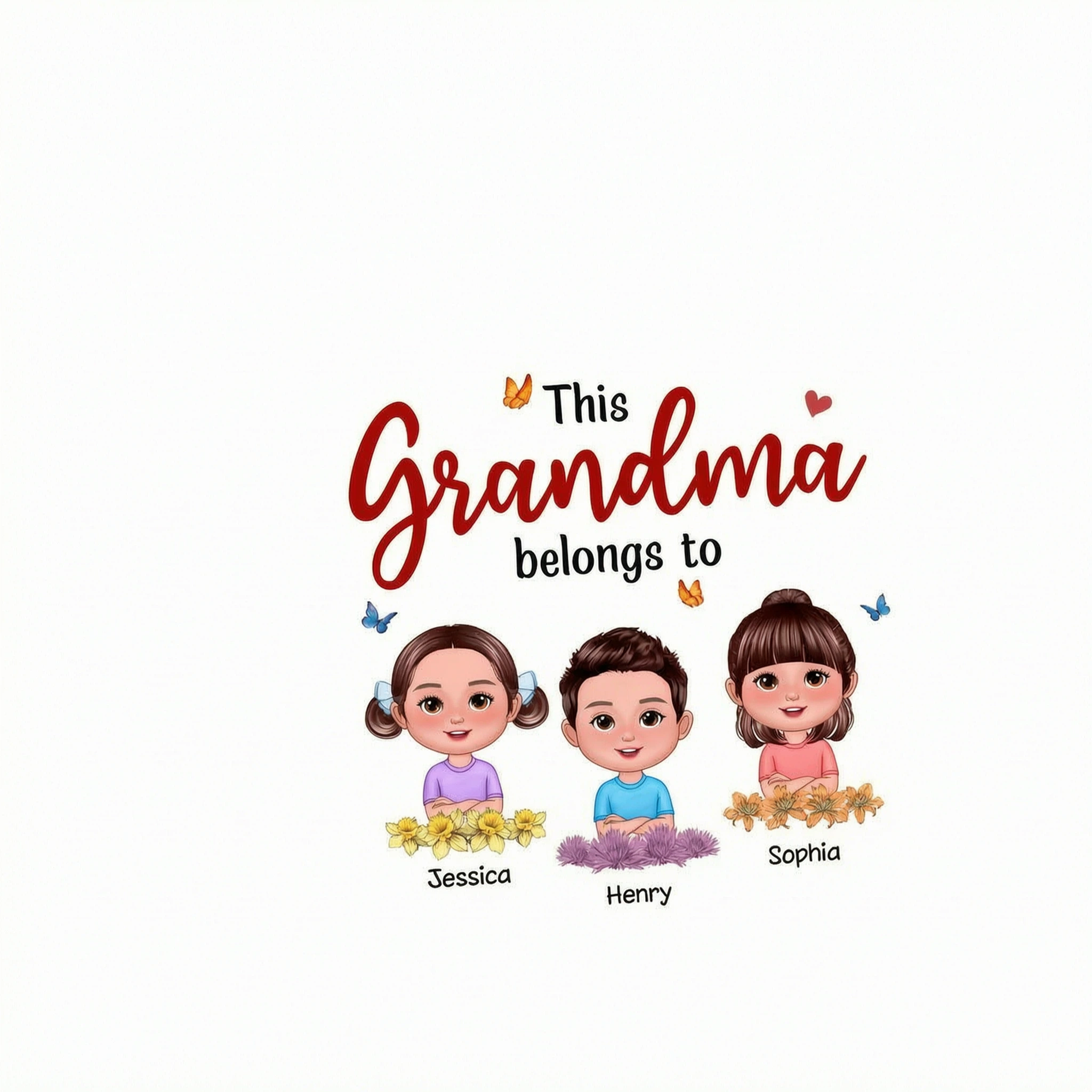 This Grandma Mom Belongs To Birth Month Flowers Cute Kids Personalized Shirt, Gift for Moms, for Grandmas