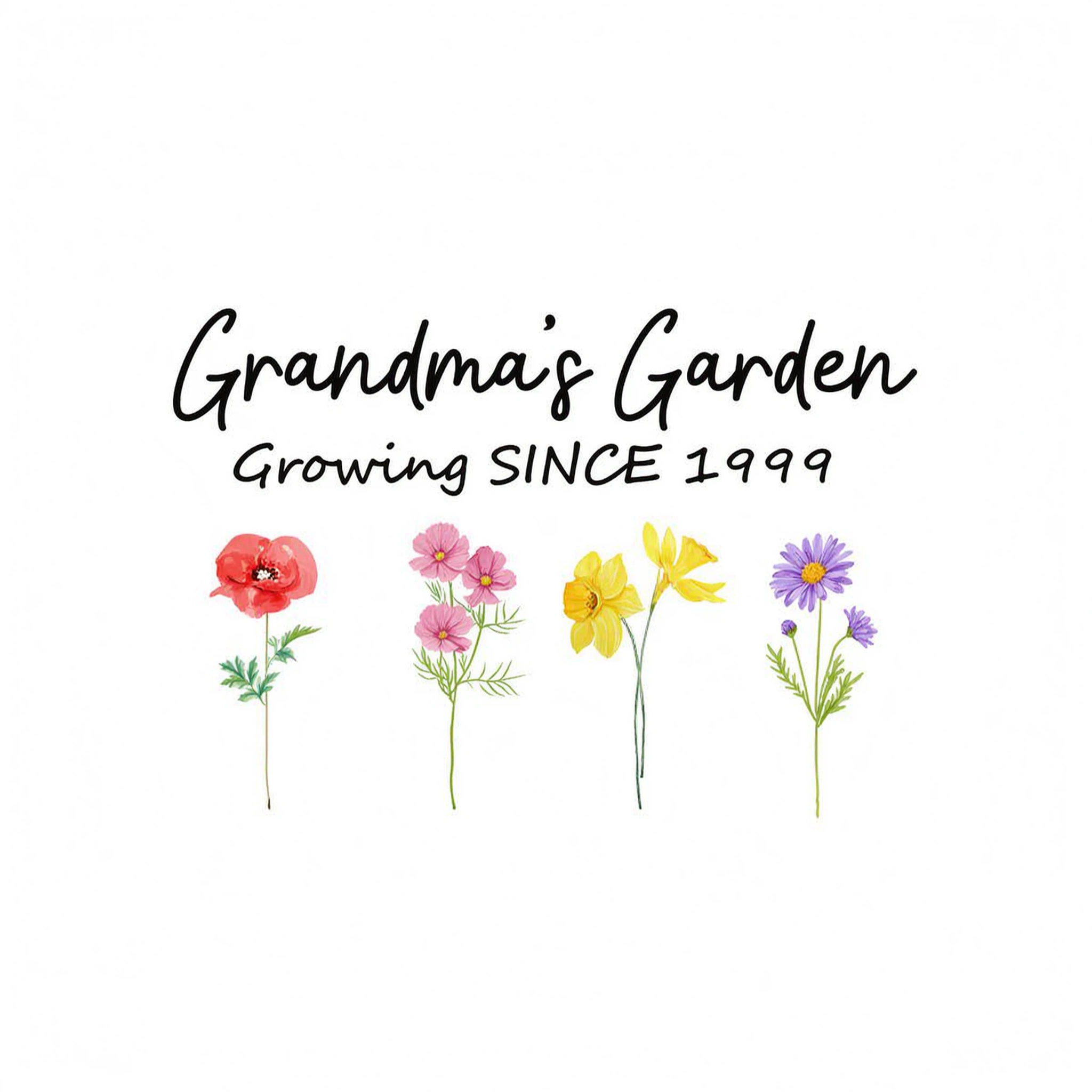 Grandma Garden Growing Since Custom Birth Month Flower Shirt for Grandmother, Gift, Personalized Sleeve Printed Sweatshi