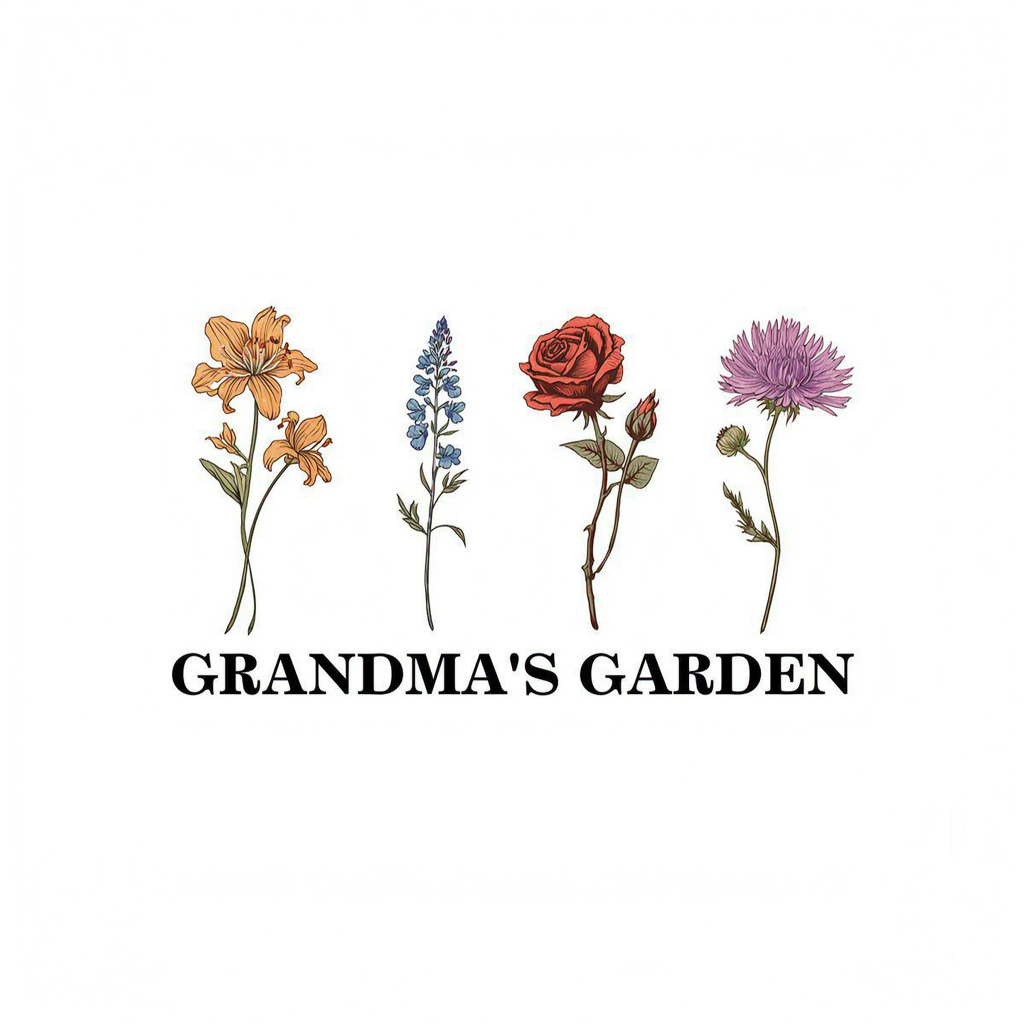 Custom Birth Month Sweatshirt Birth Flower Sweater, Grandma's Garden