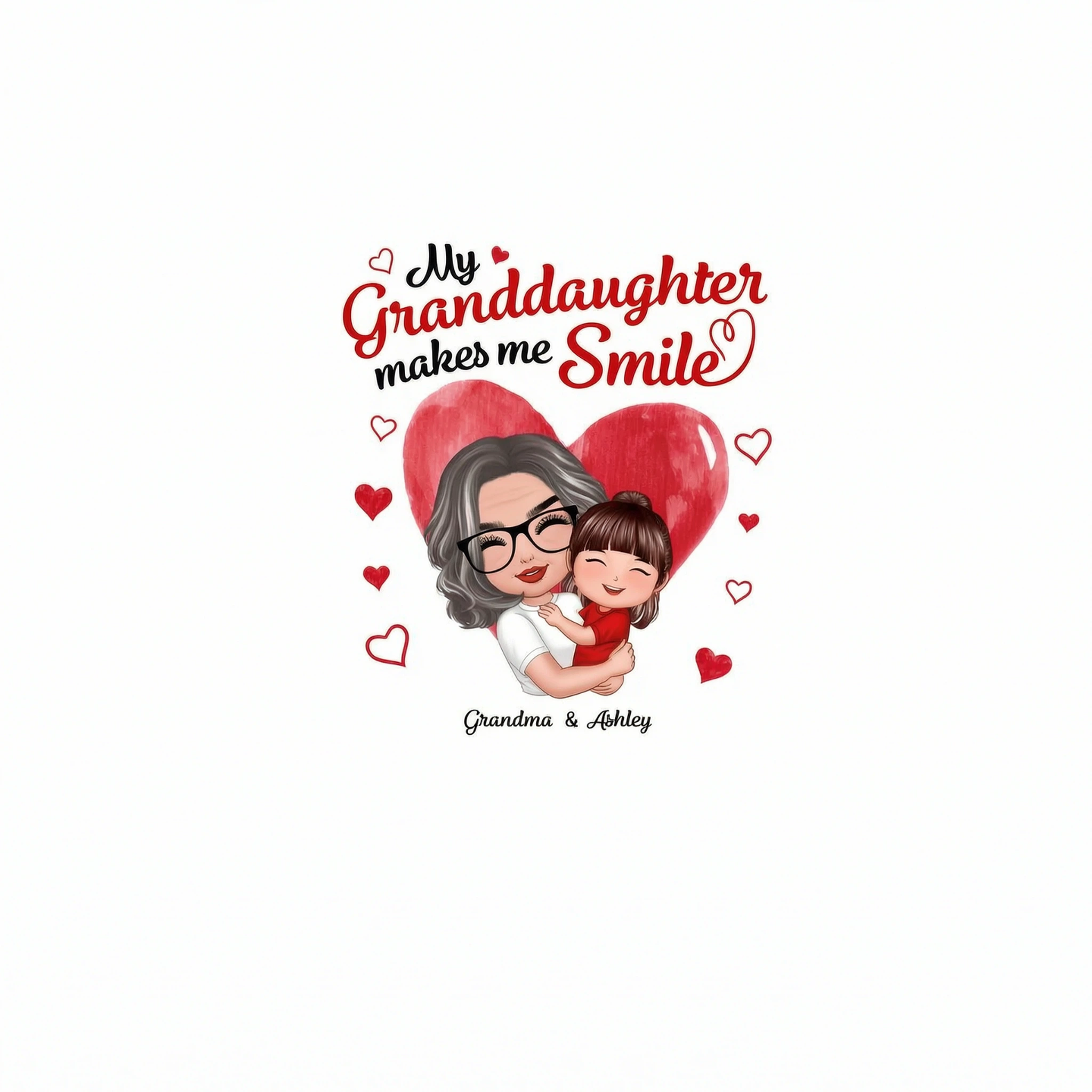 Doll Grandma Hugging Grandkid My Grandkids Make Me Smile Personalized Shirt