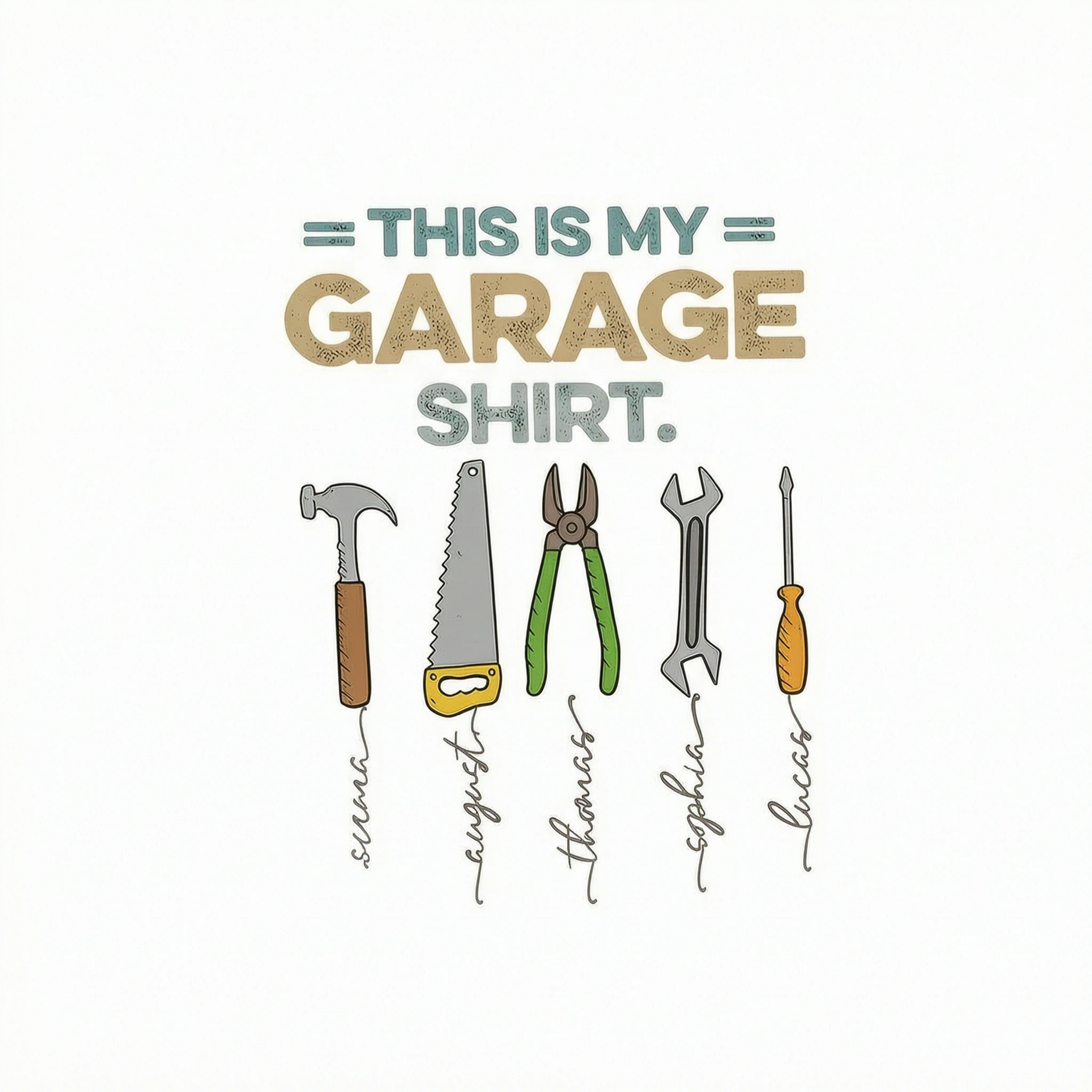 This Is My Garage Shirt Custom Kid Name - Personalized Shirt - Father's Day Gift For Mechanic Dad, Grandpa