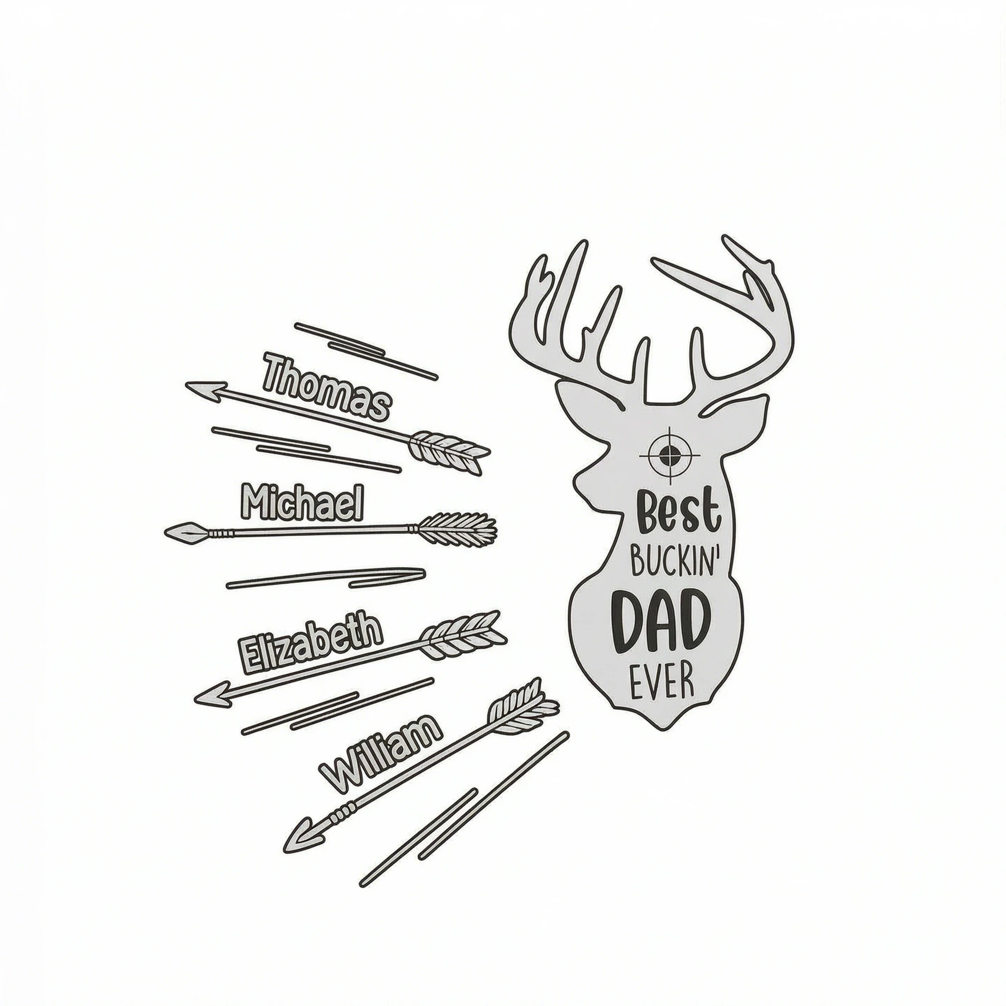 Best Buckin' Dad Grandpa Ever Kid Custom Name Camo Pattern - Personalized Shirt - Father's Day Gift For Hunting Dad