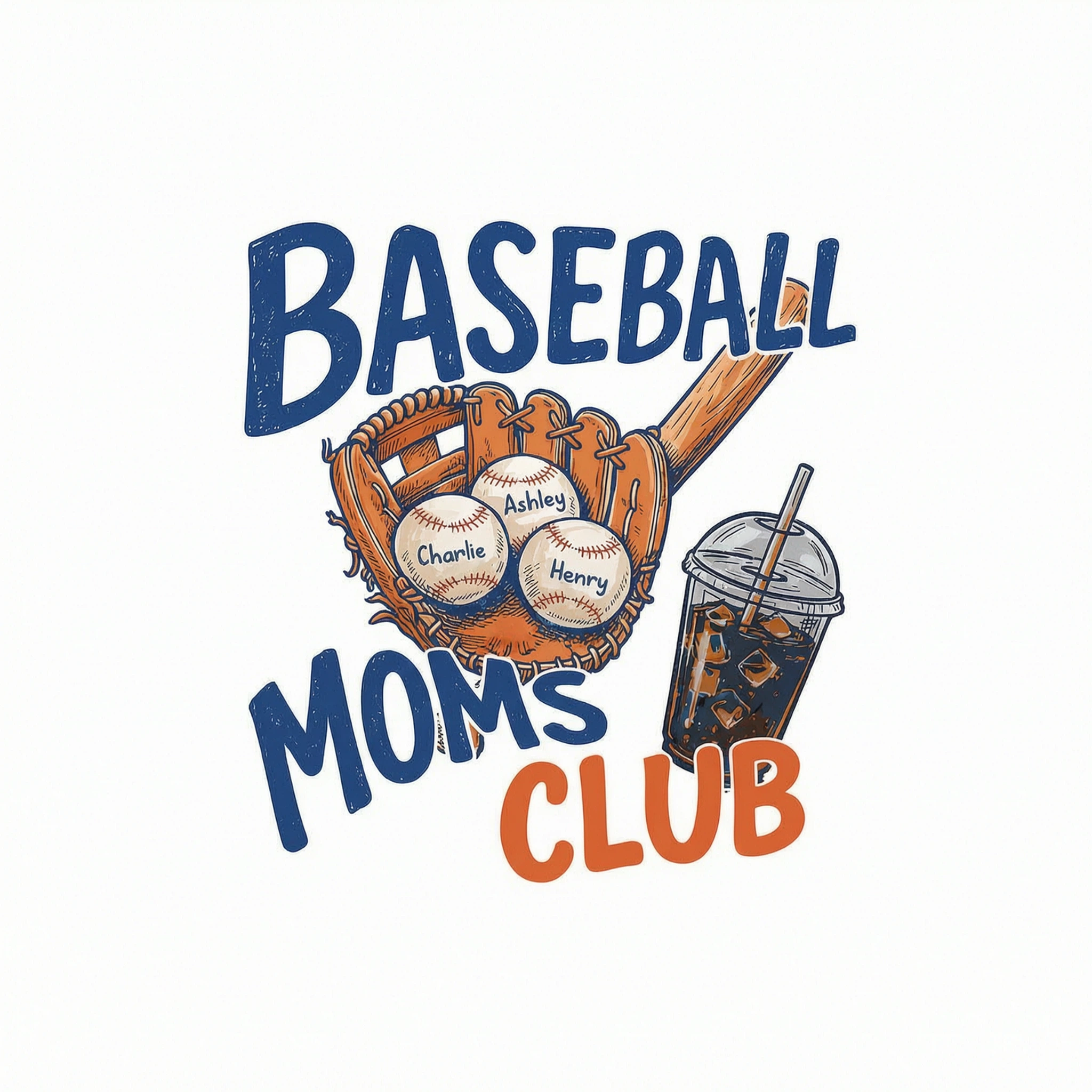 Retro Vintage Trending 2026 Baseball Moms Club - Personalized Shirt