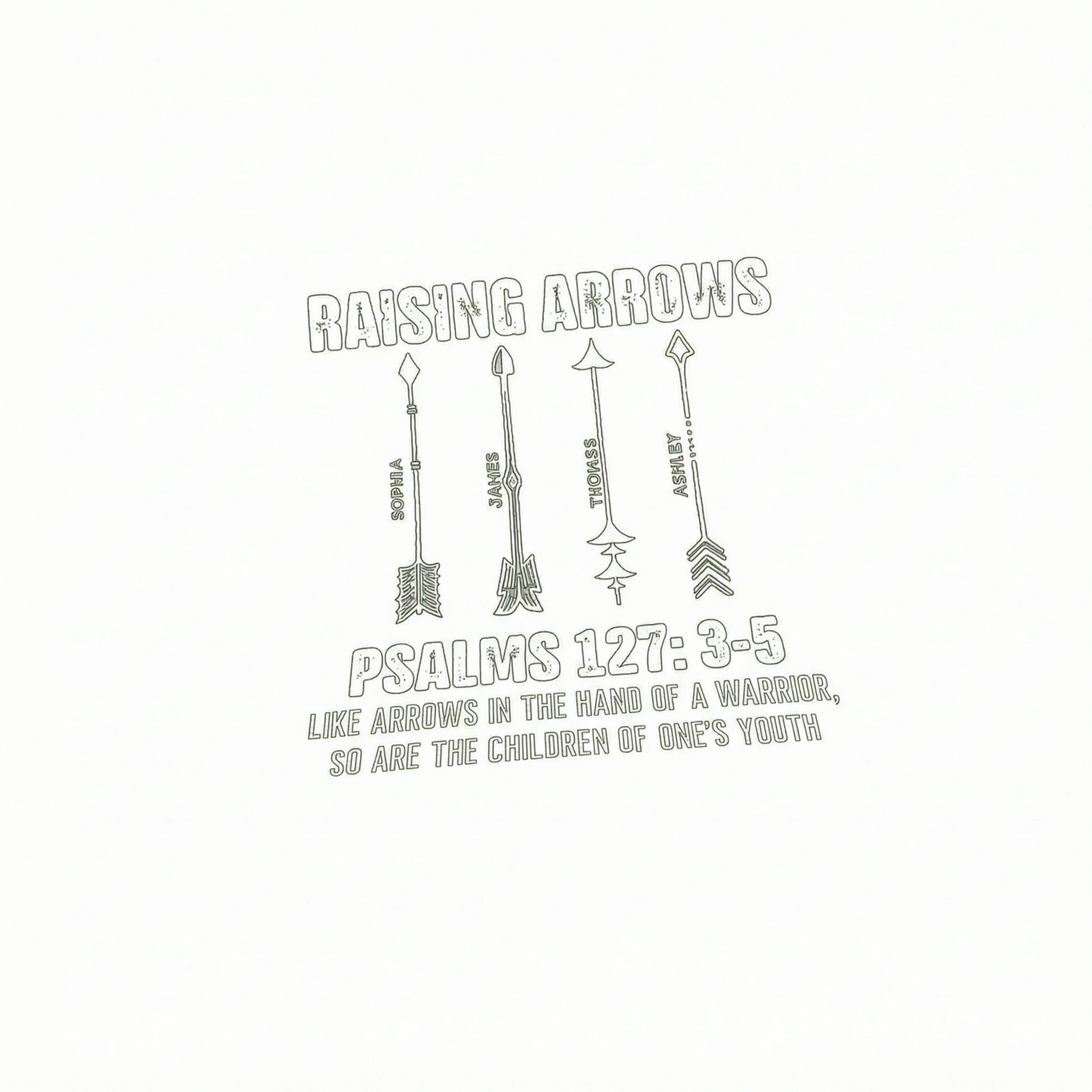 Raising Arrows Custom Kids Names - Personalized Shirt - Father's Day Gift For Christian Dad